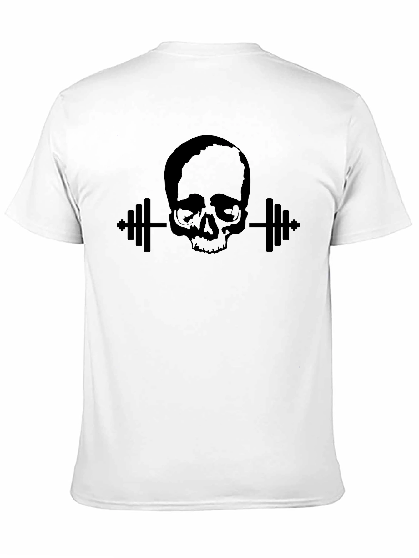 Skull Barbell Graphic T-Shirt - Black Gym Fitness Tee