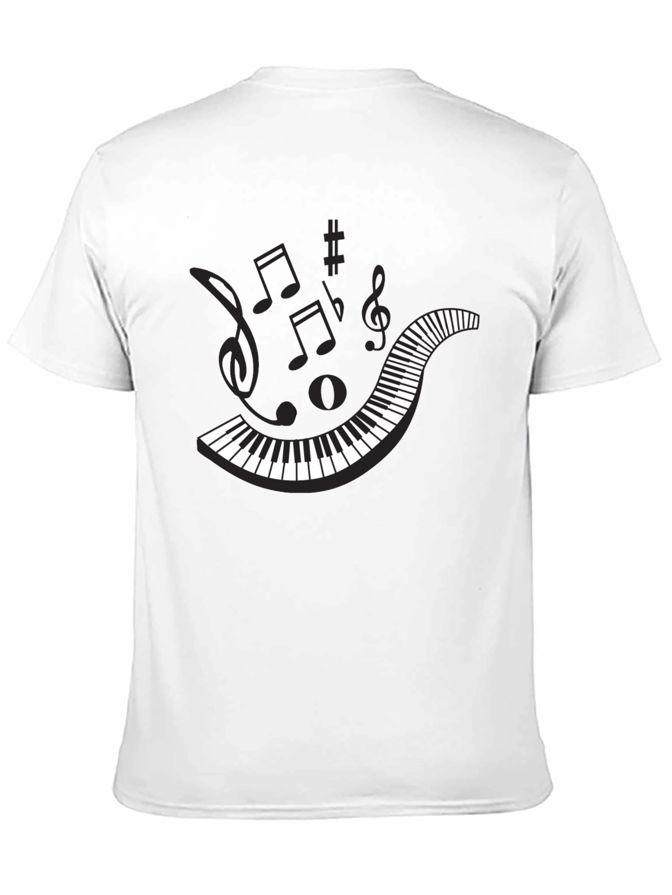 Musical Piano Keys Mens Black Graphic T-Shirt