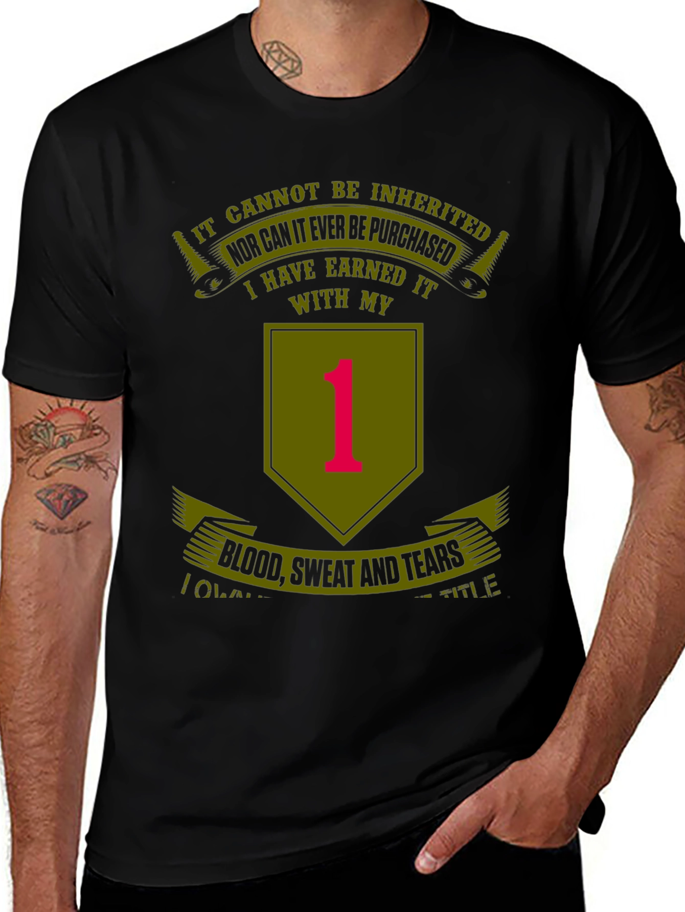 Earned It Black T-Shirt - Military Pride