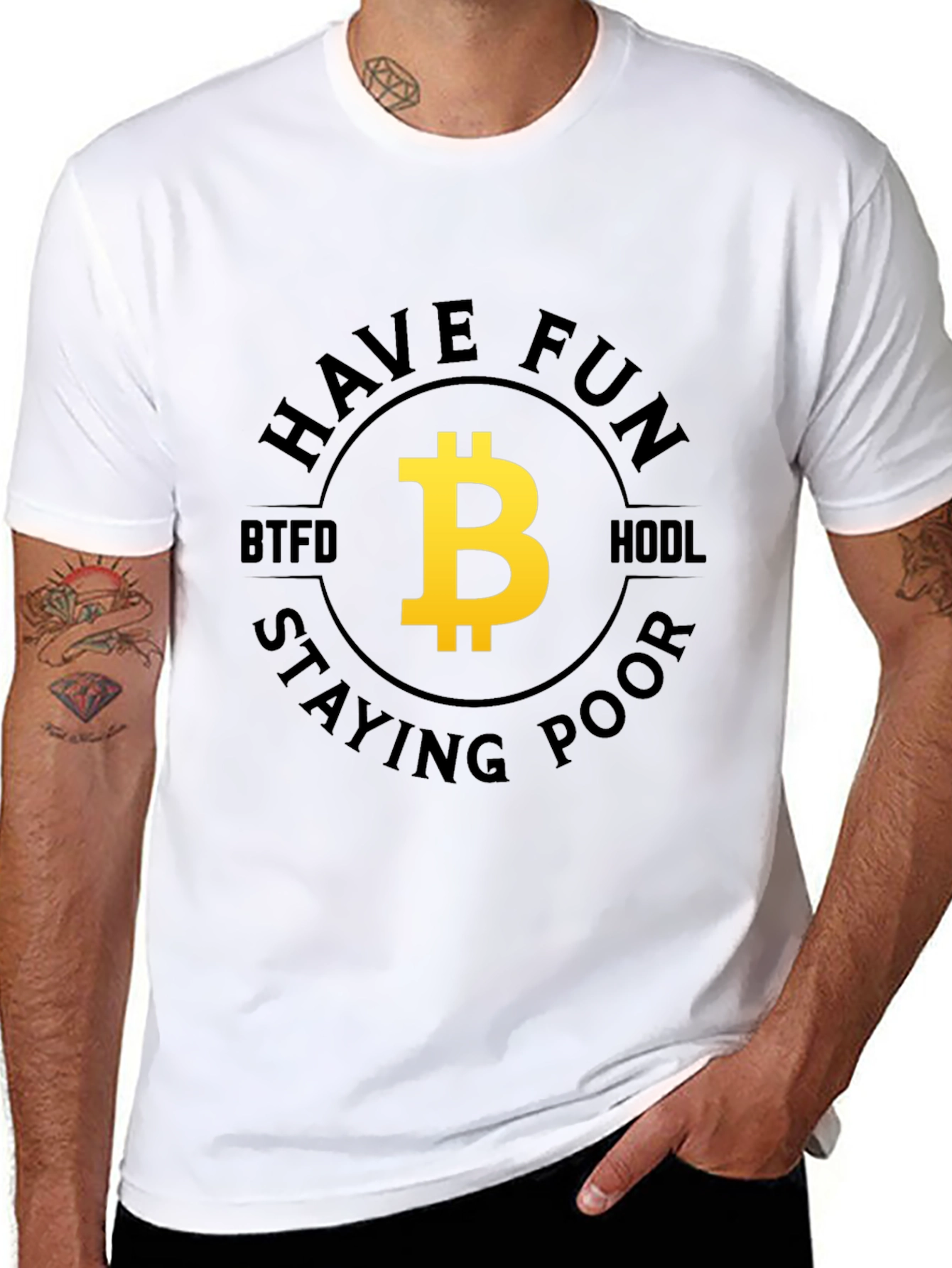 Bitcoin BTFD HODL Fun T-Shirt