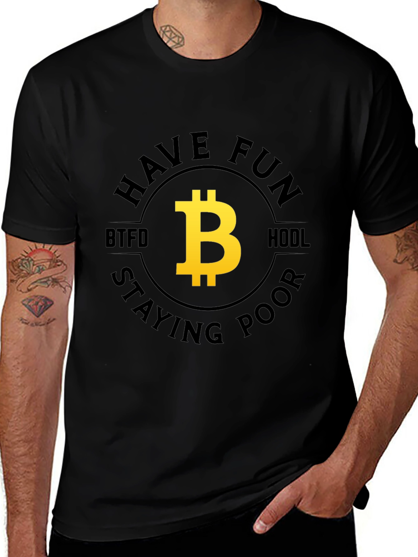Bitcoin BTFD HODL Fun T-Shirt