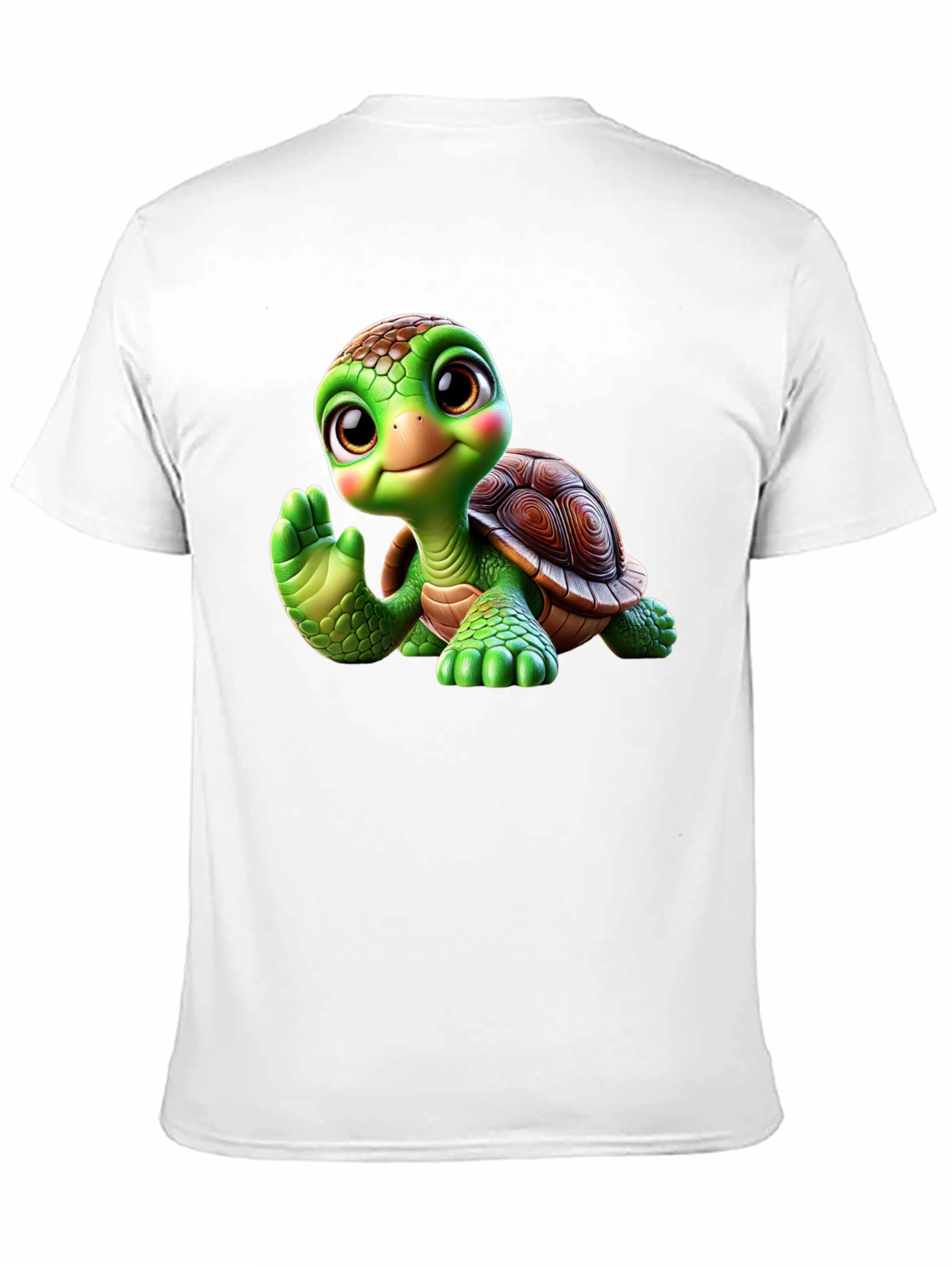 Cute Turtle Graphic Tee - Black