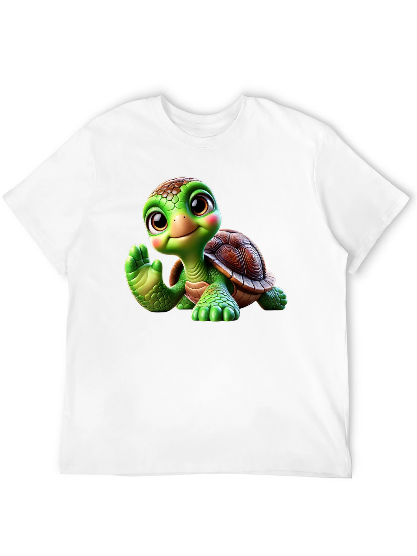 Cute Turtle Graphic Tee - Black