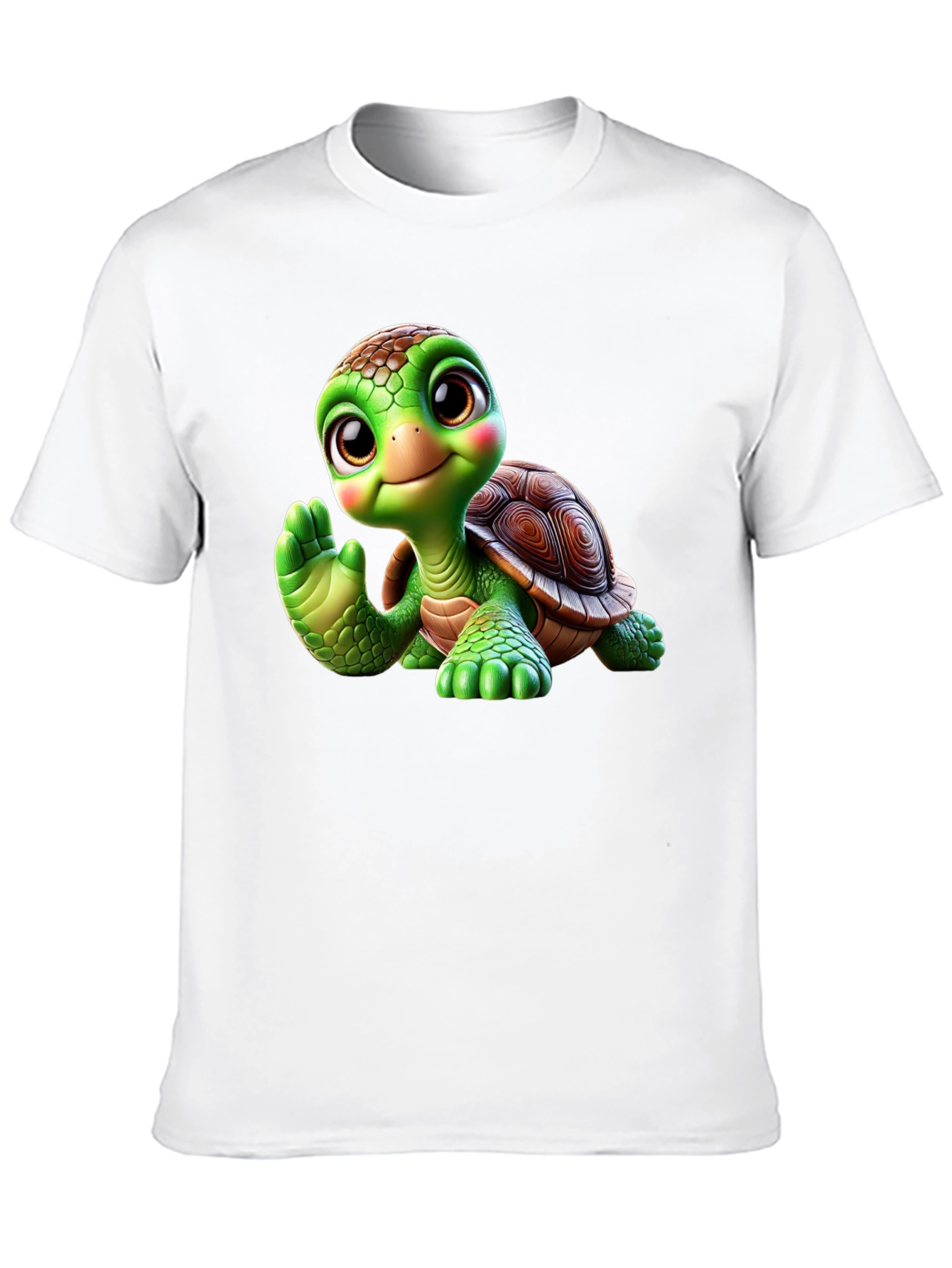 Cute Turtle Graphic Tee - Black