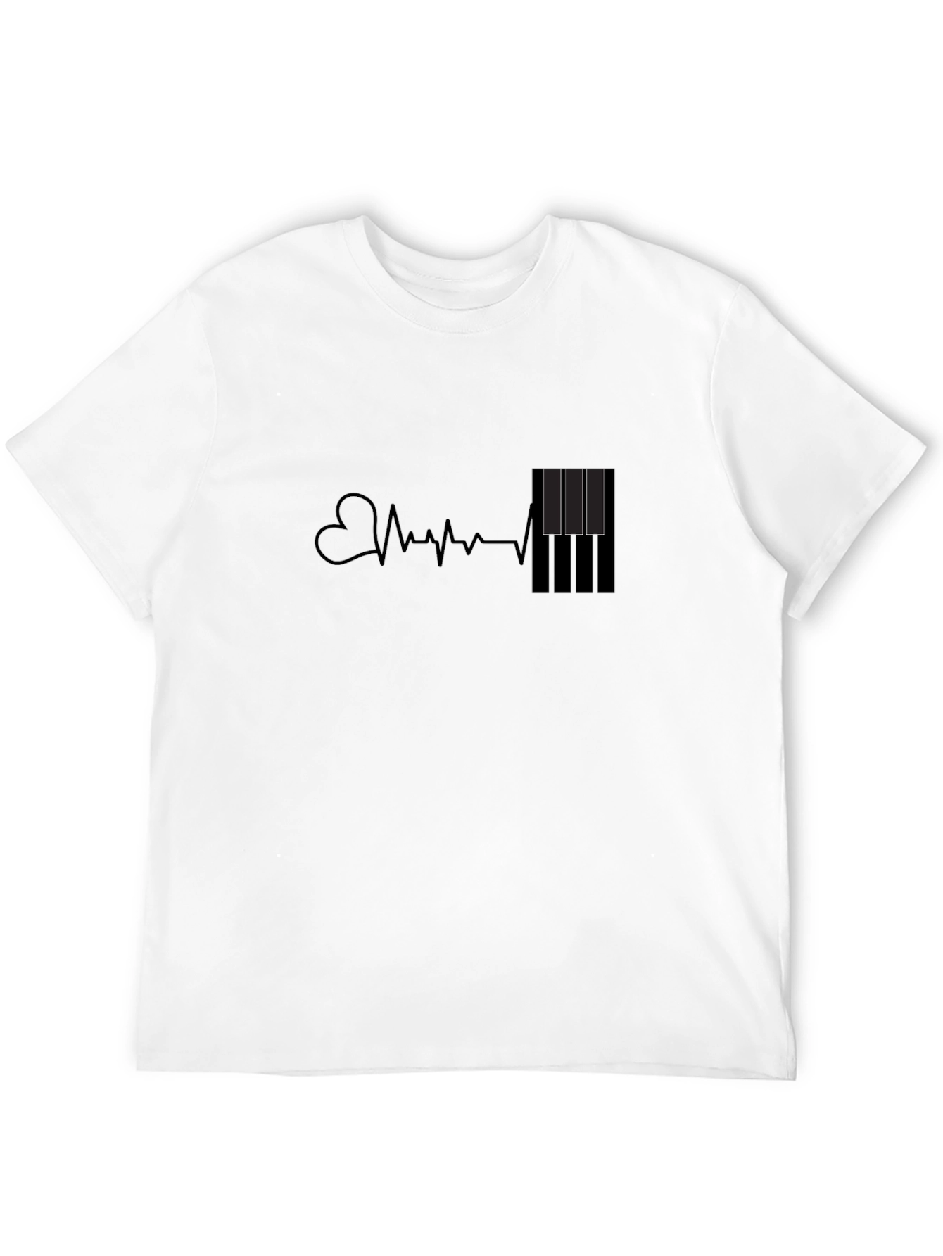 Heartbeat Piano Keys Graphic Tee