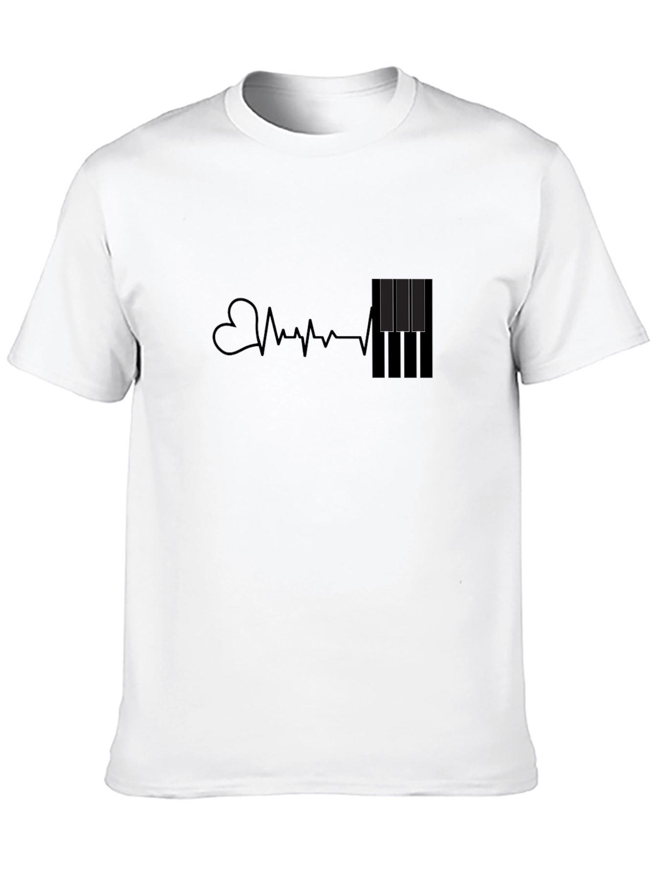 Heartbeat Piano Keys Graphic Tee