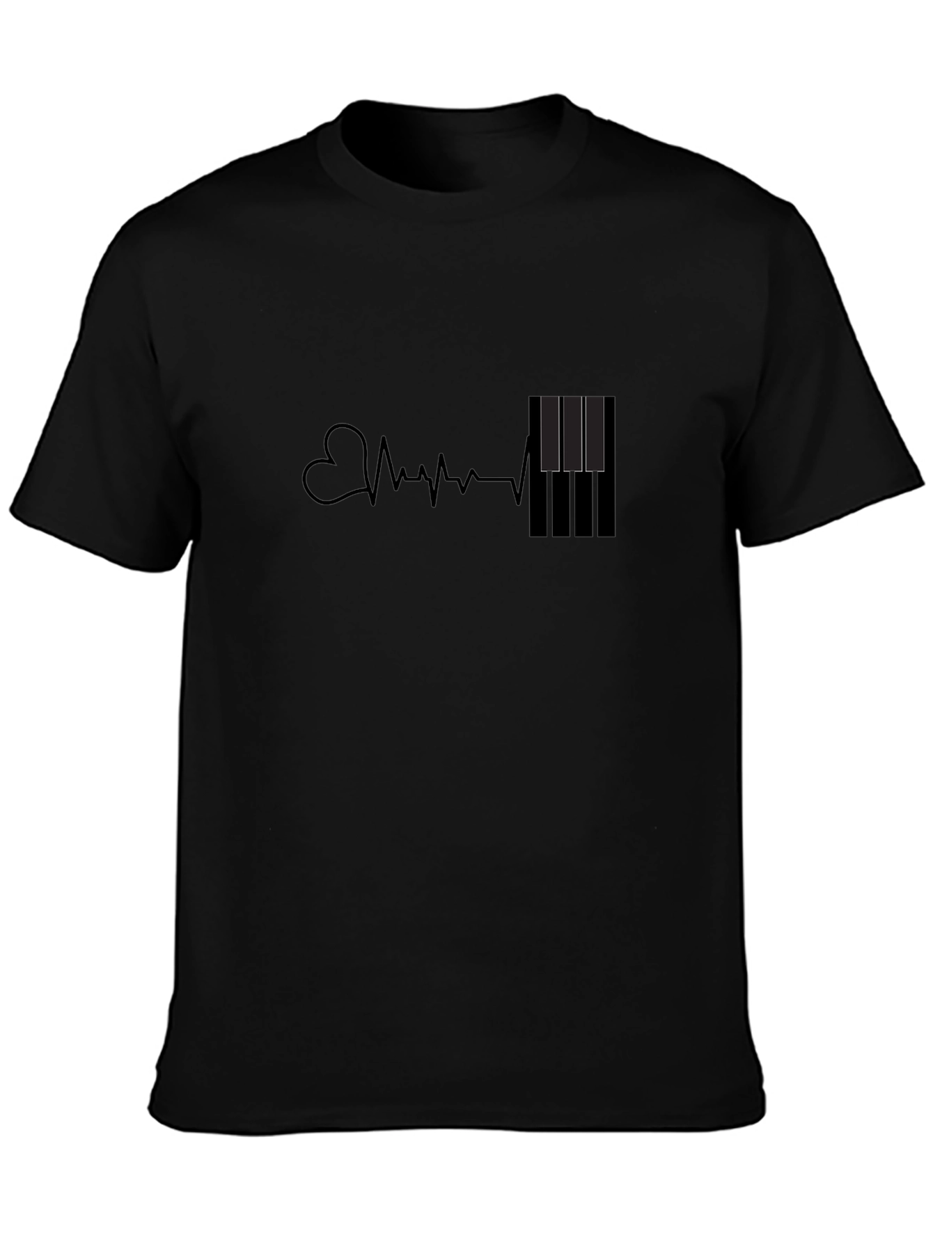 Heartbeat Piano Keys Graphic Tee