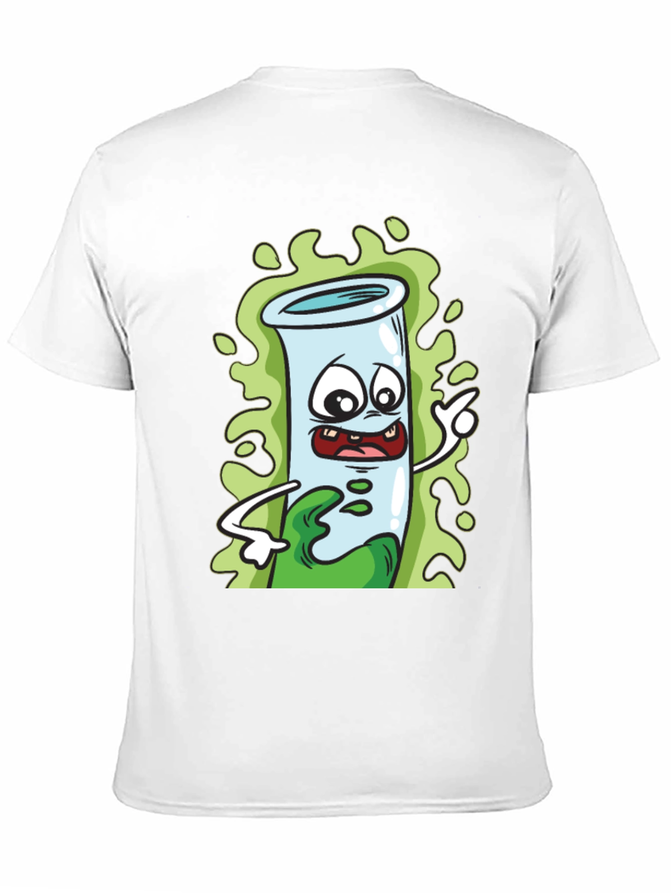 Cartoon Test Tube Black T-Shirt