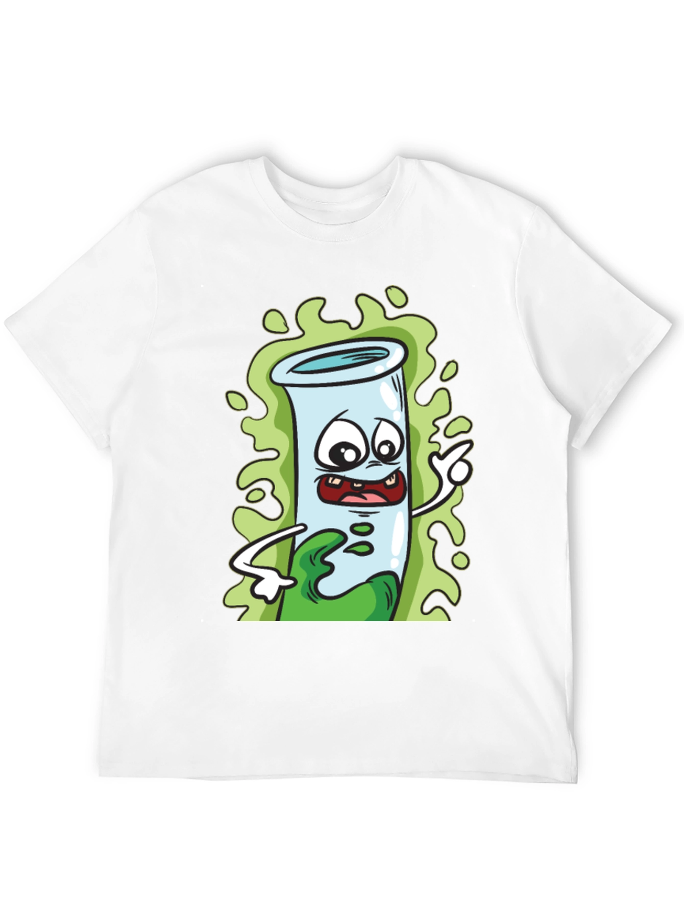 Cartoon Test Tube Black T-Shirt