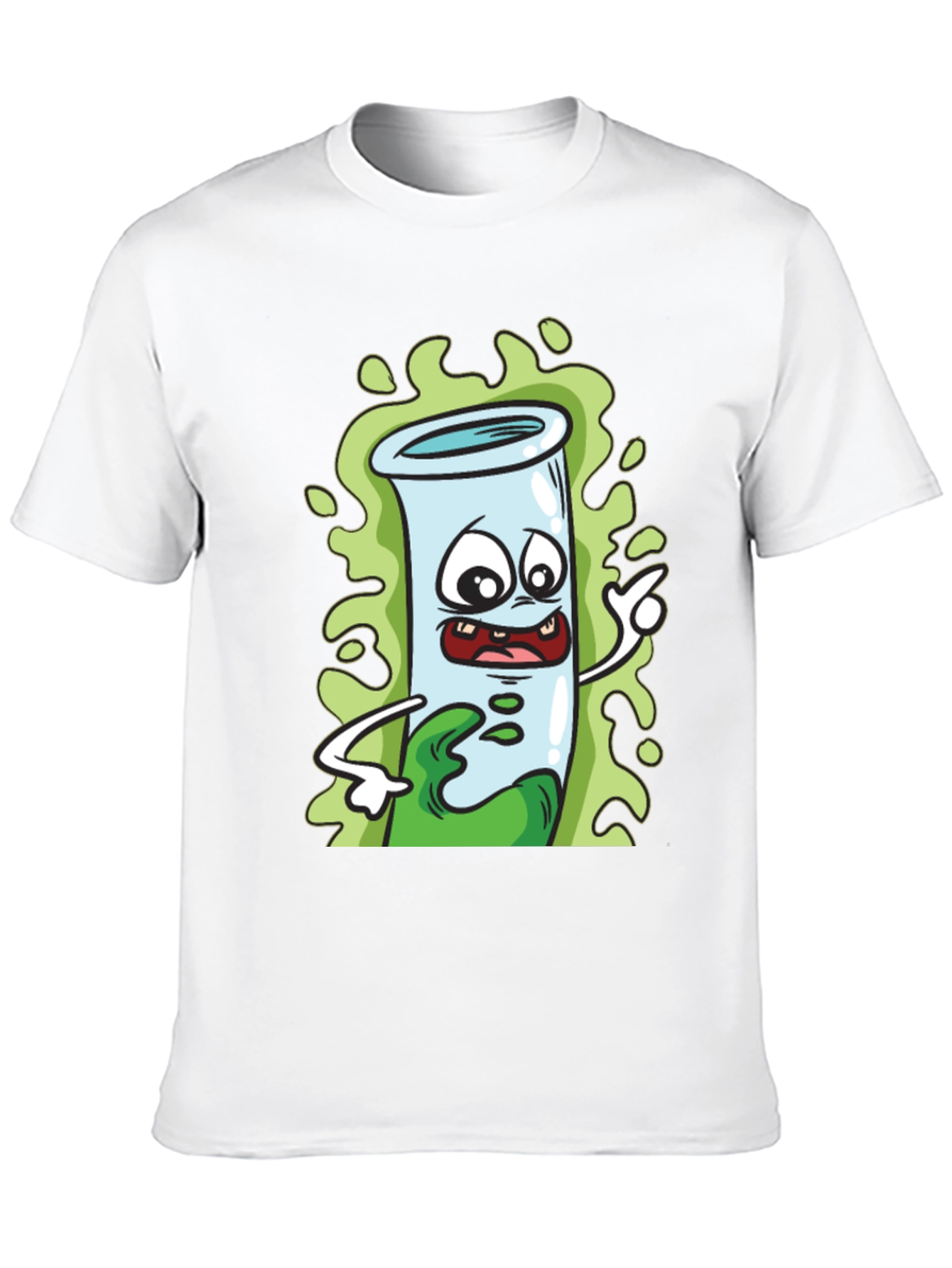 Cartoon Test Tube Black T-Shirt