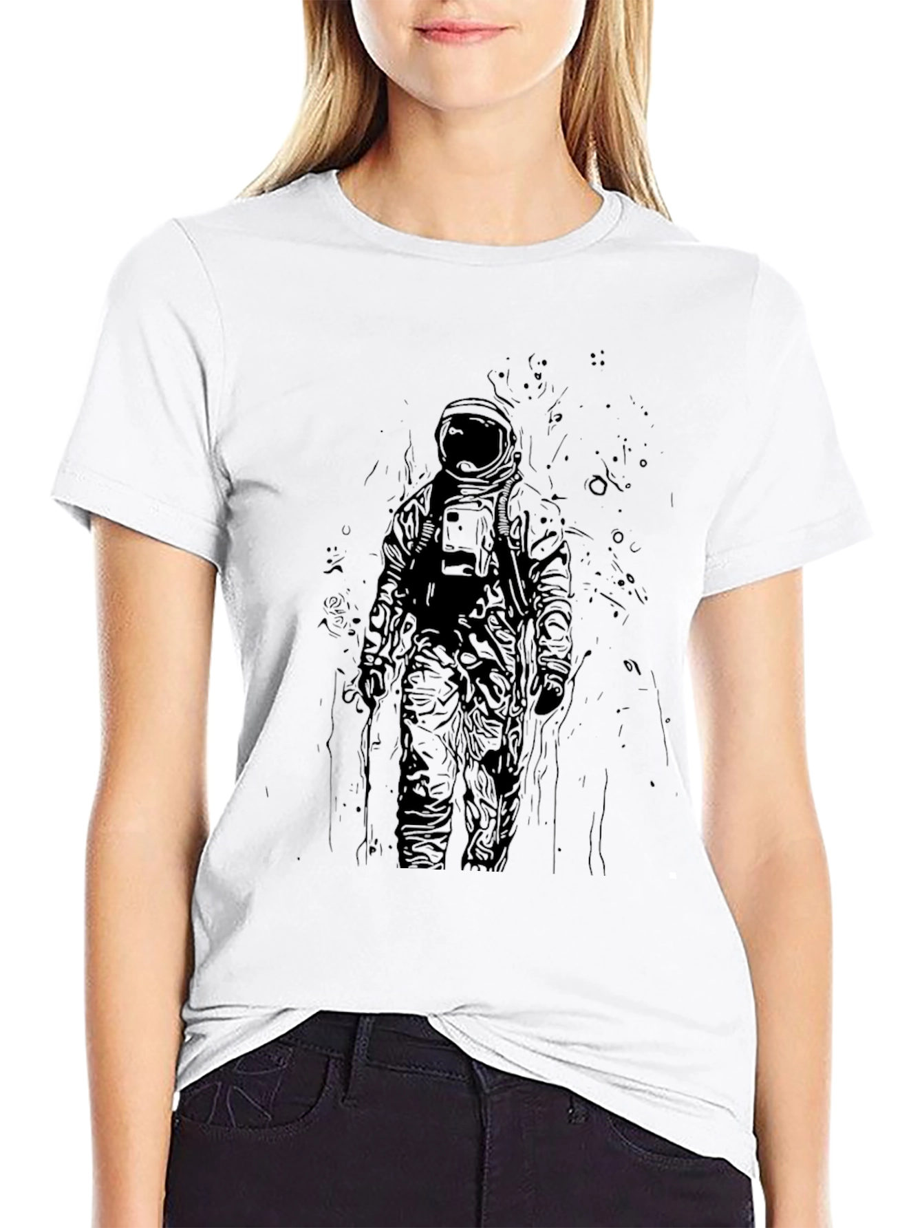 Astronaut Graphic Tee - Dark Spaced Out Design