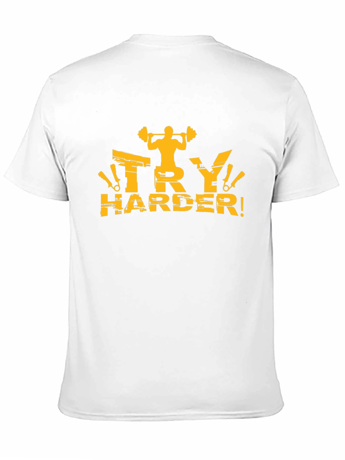 Mens Black Try Harder Graphic T-Shirt