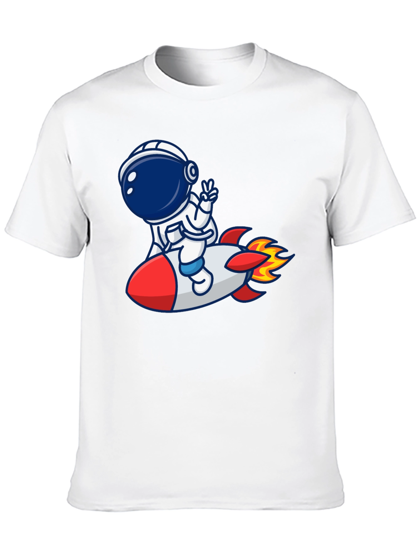 Astronaut Rocket Graphic T-Shirt - Trendy Unisex Tee