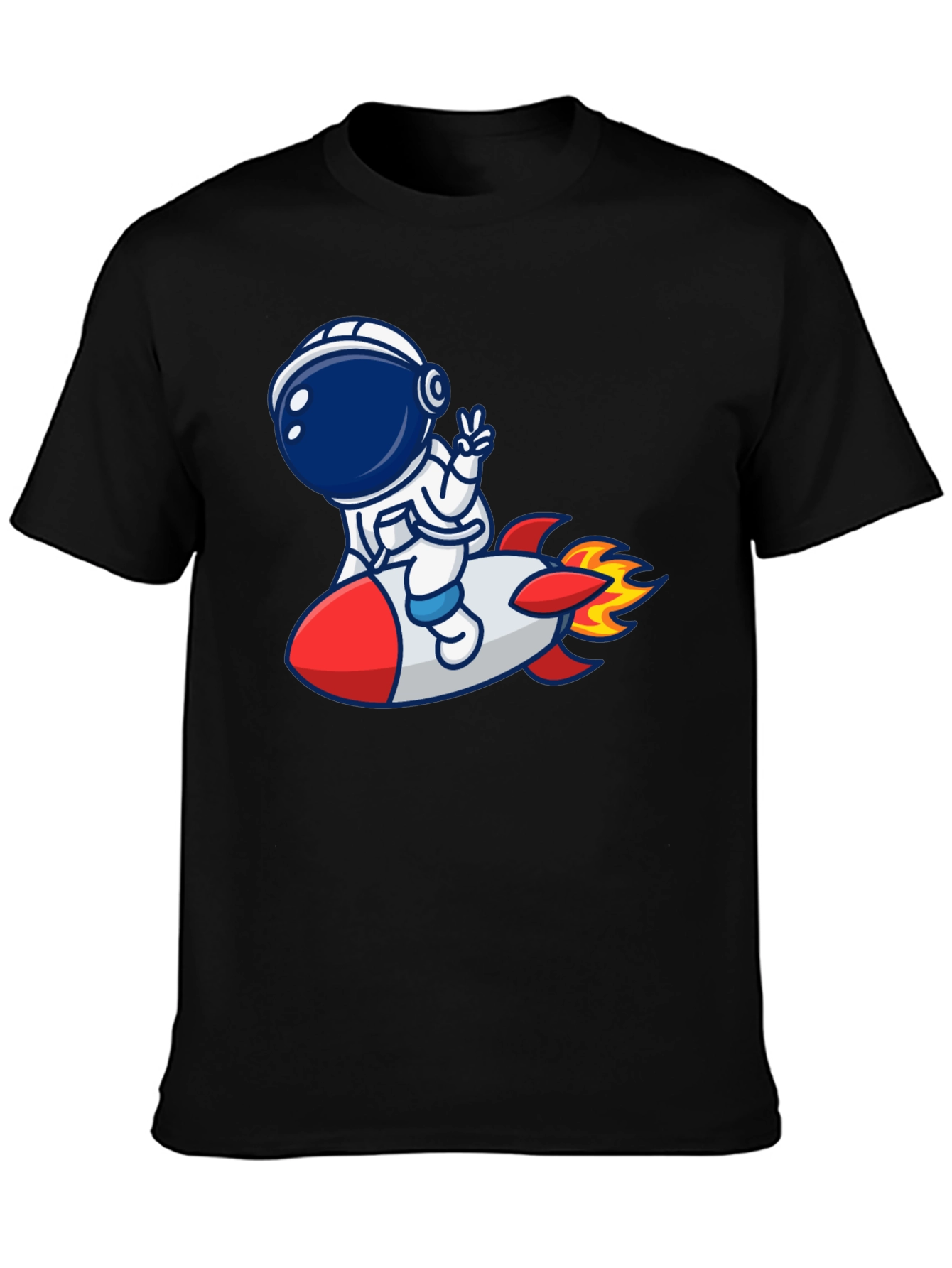 Astronaut Rocket Graphic T-Shirt - Trendy Unisex Tee