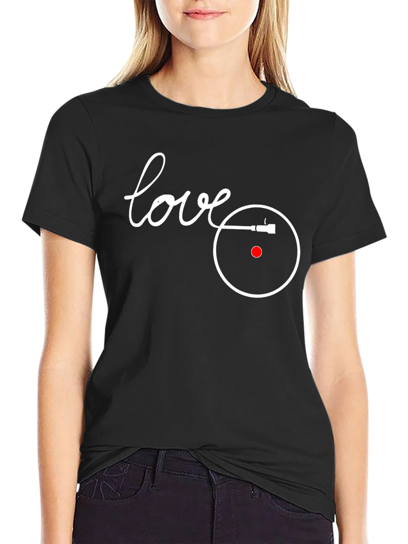Love Vinyl Record Player Graphic T-Shirt