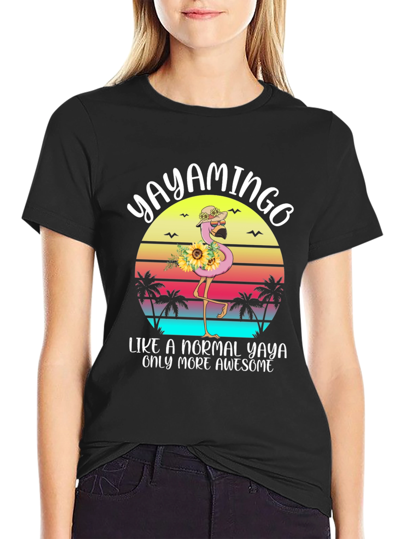 Yayamingo T-Shirt - Awesome Yaya Flamingo Tee