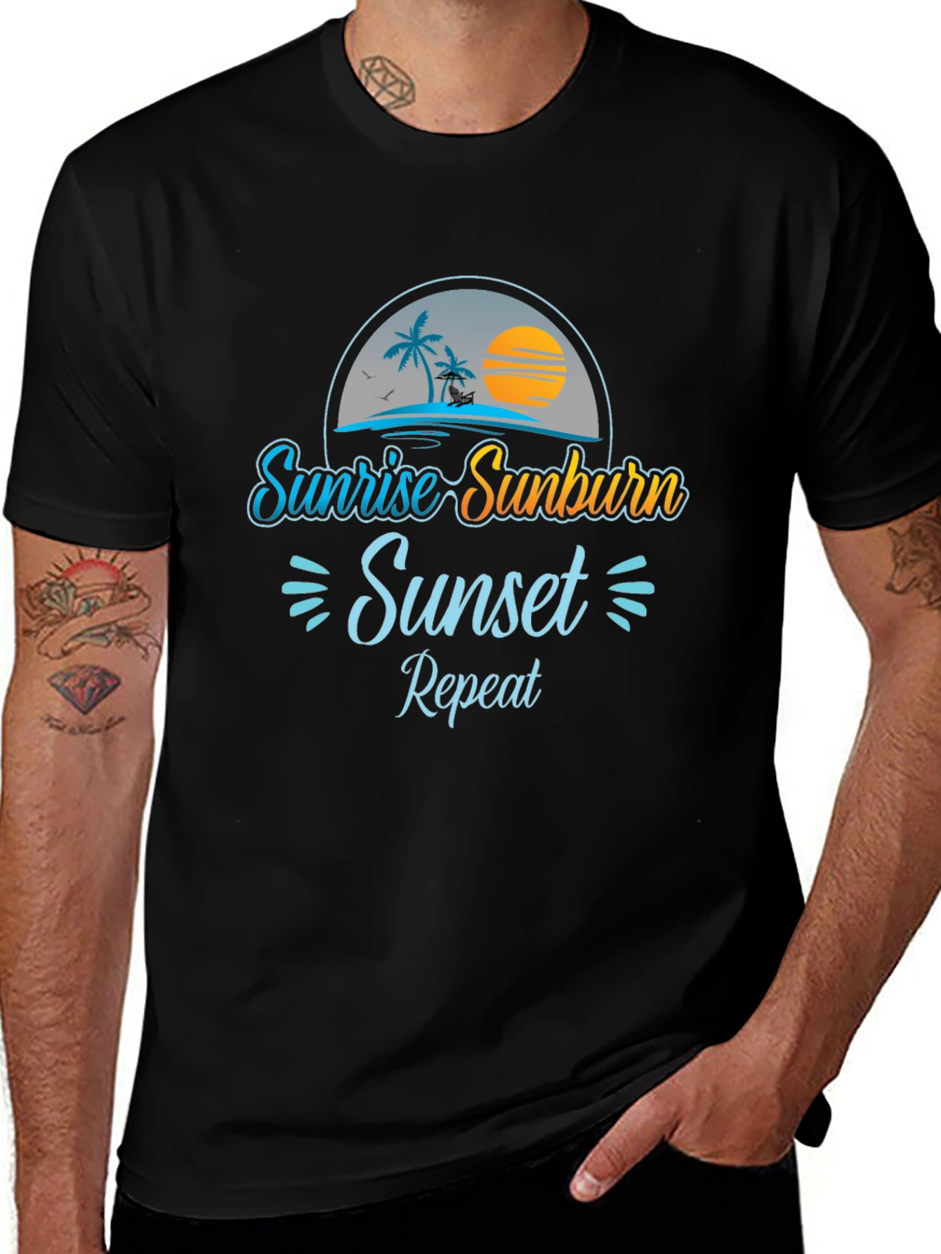 Sunrise Sunburn Sunset Repeat Graphic Tee
