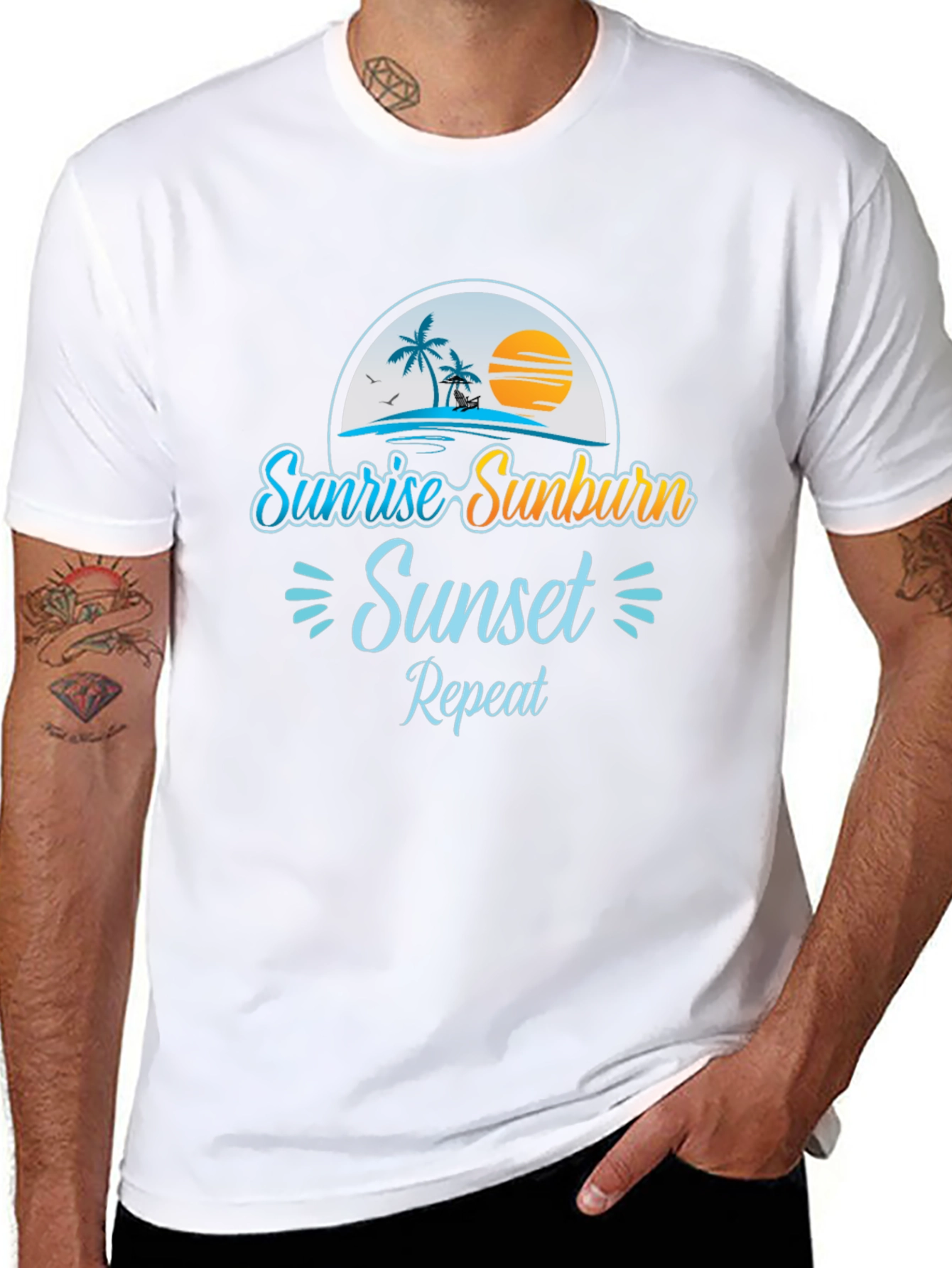Sunrise Sunburn Sunset Repeat Graphic Tee