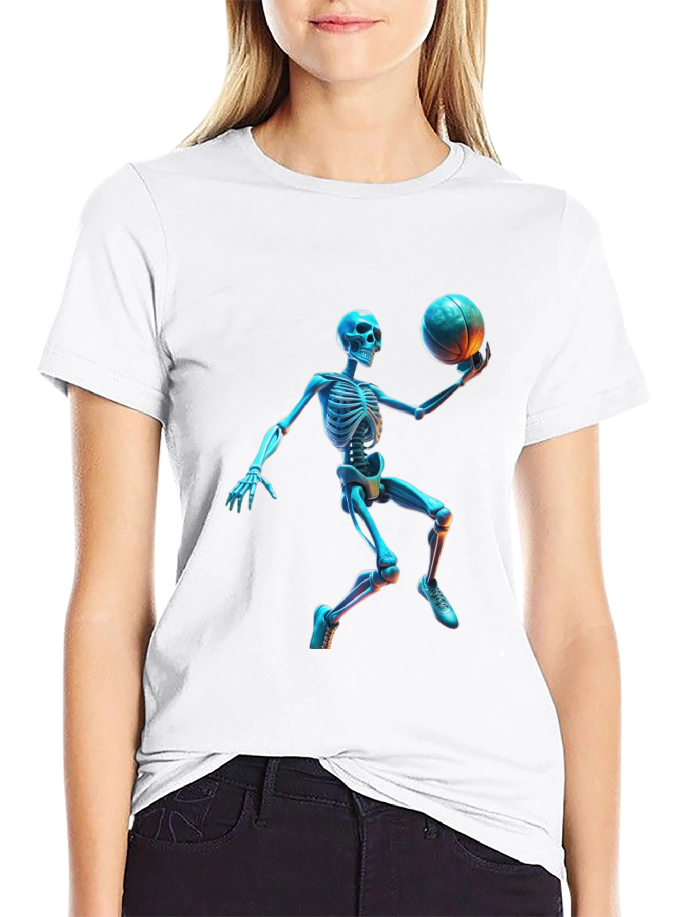 Skeleton Basketball Graphic Tee - Cool & Unique Design