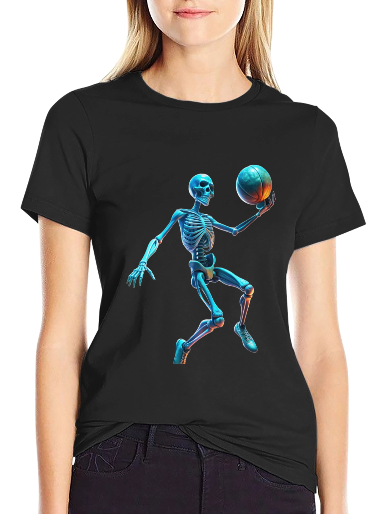 Skeleton Basketball Graphic Tee - Cool & Unique Design
