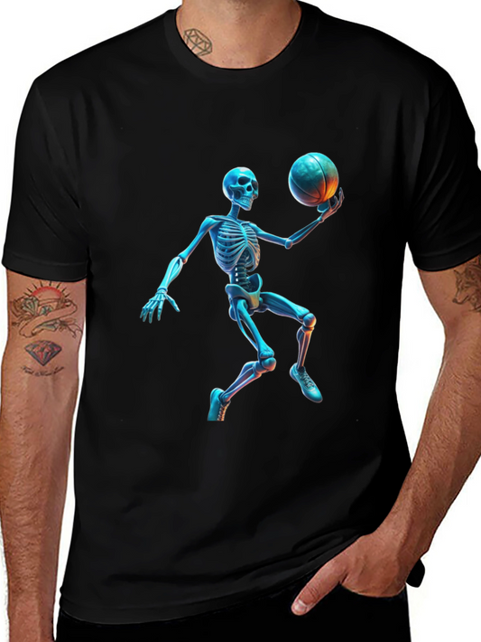 Skeleton Basketball Graphic Tee - Cool & Unique Design