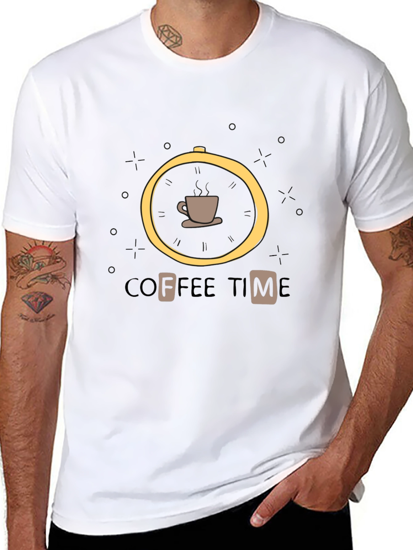 Coffee Time Graphic Black T-Shirt