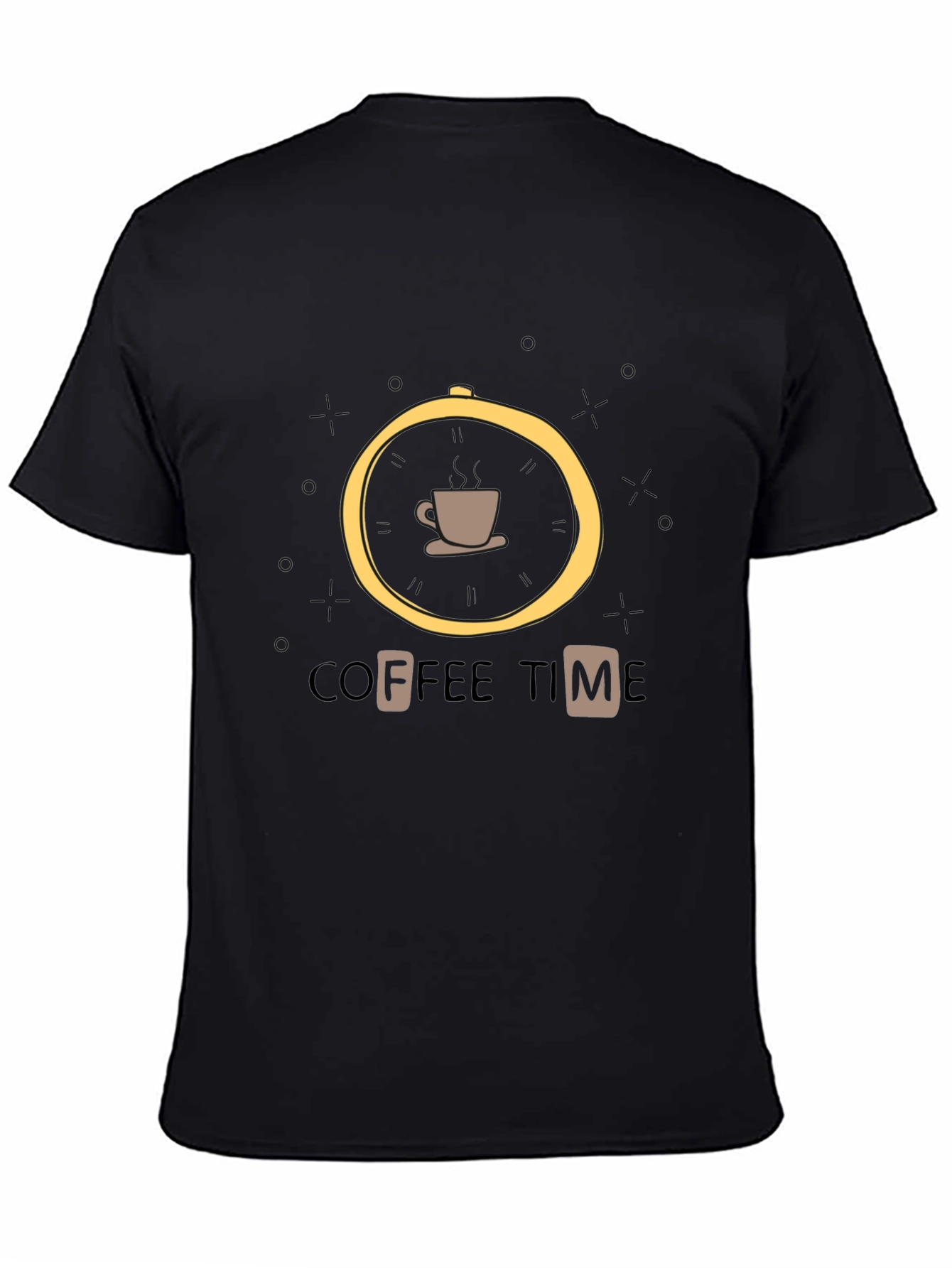 Coffee Time Graphic Black T-Shirt