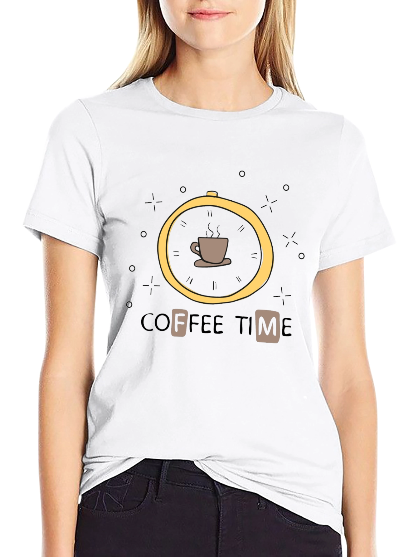 Coffee Time Graphic Black T-Shirt
