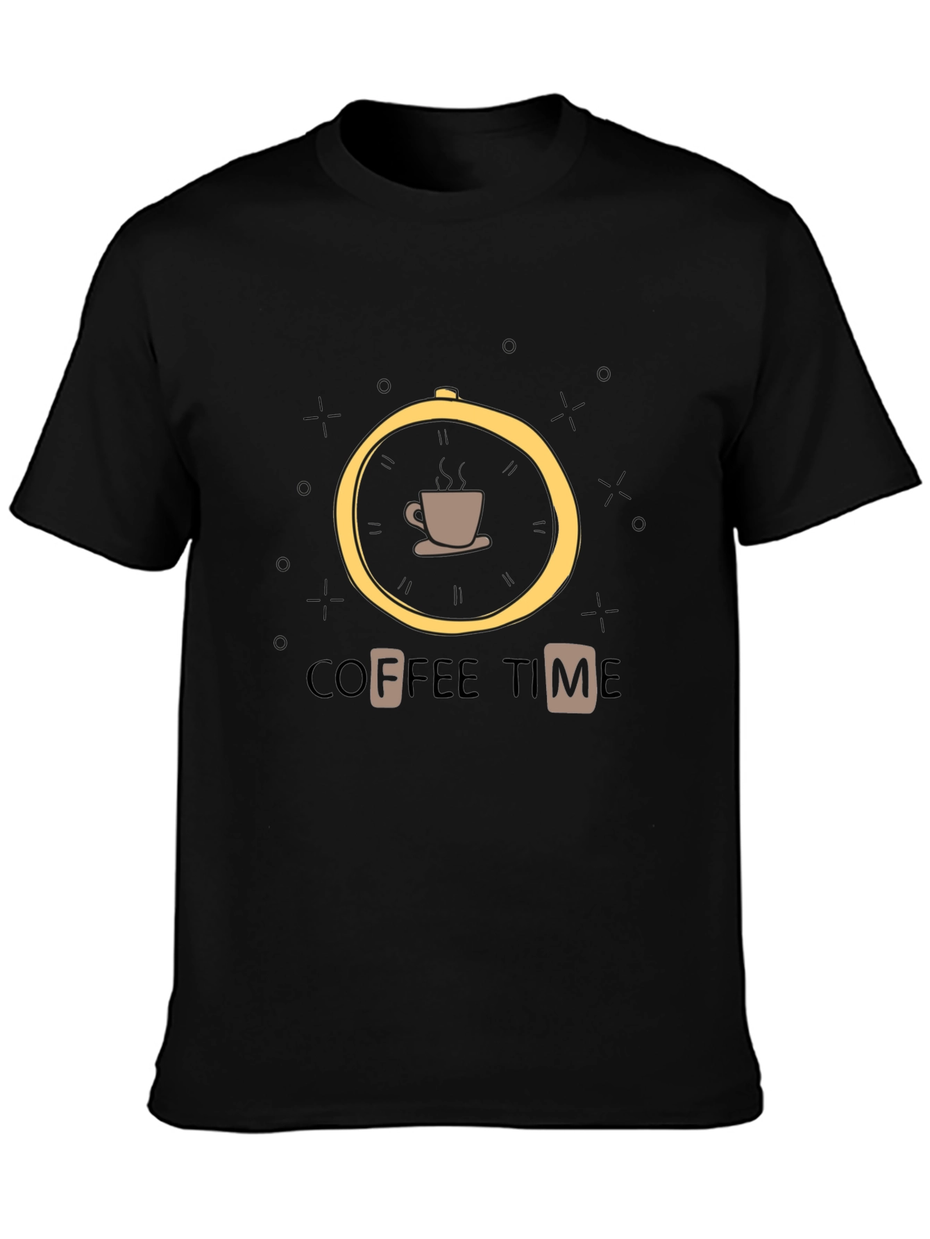 Coffee Time Graphic Black T-Shirt