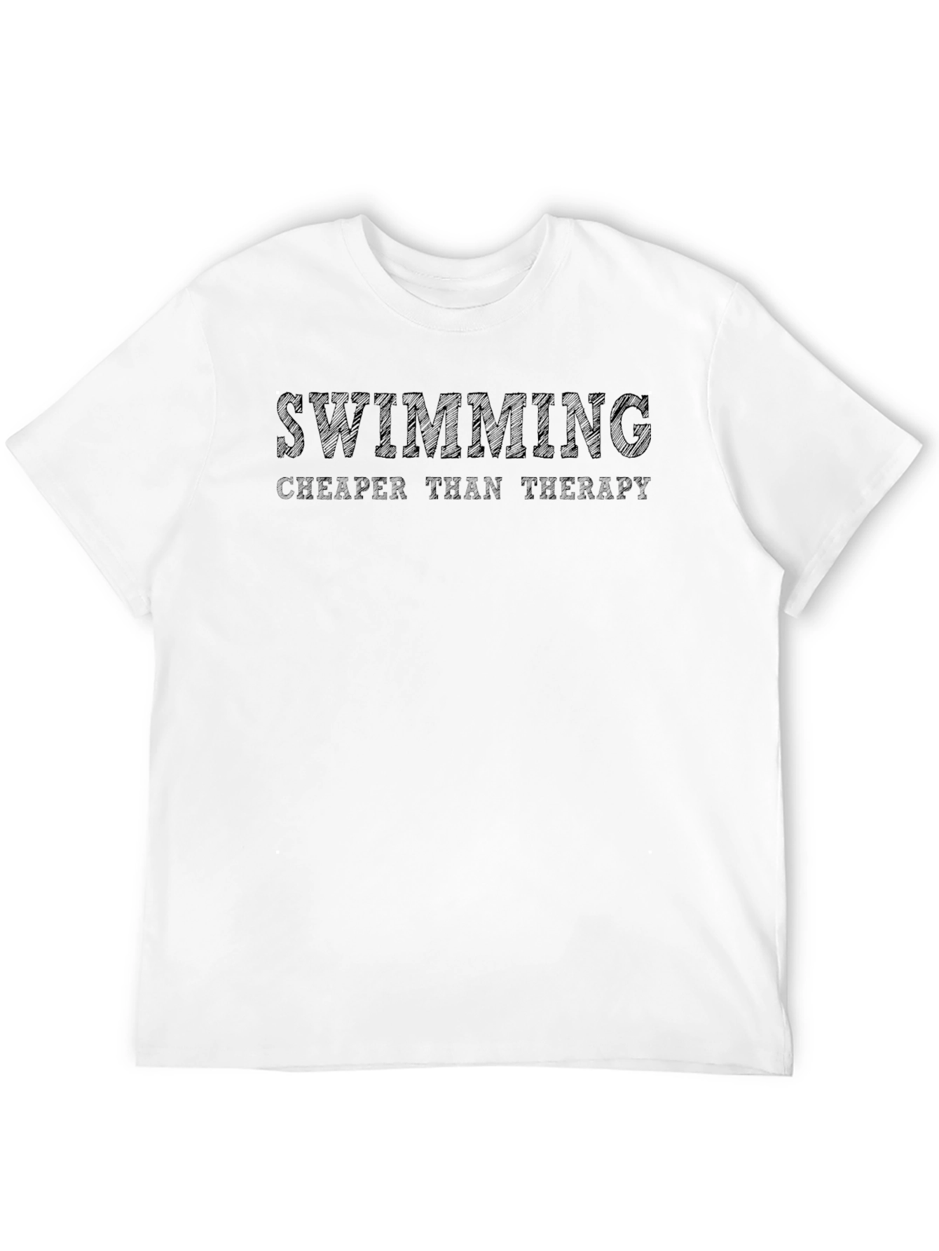 Swimming Cheaper Than Therapy Black T-Shirt