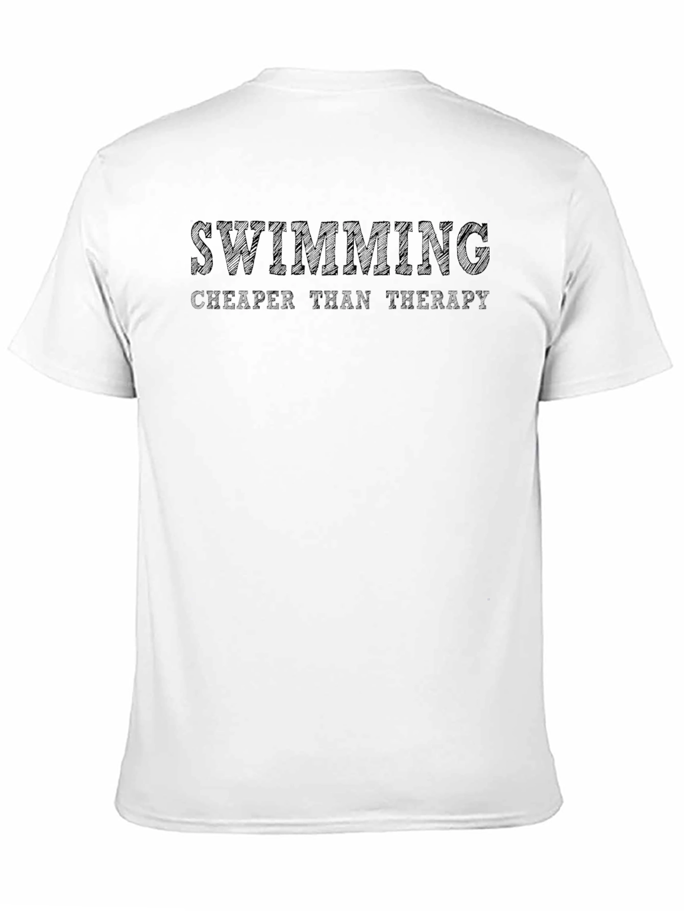 Swimming Cheaper Than Therapy Black T-Shirt