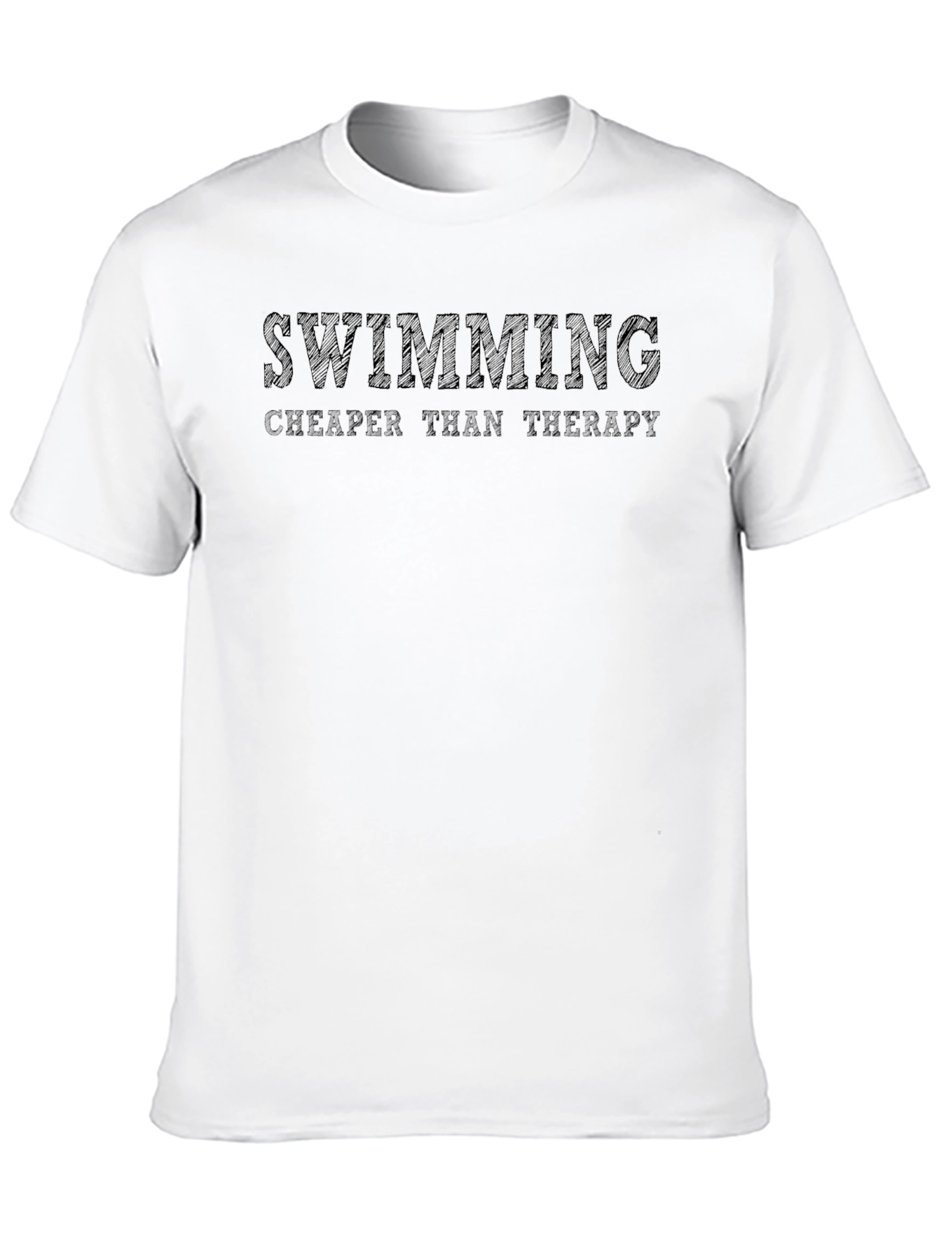 Swimming Cheaper Than Therapy Black T-Shirt