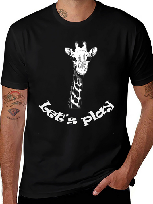 Giraffe Lets Play Graphic T-Shirt