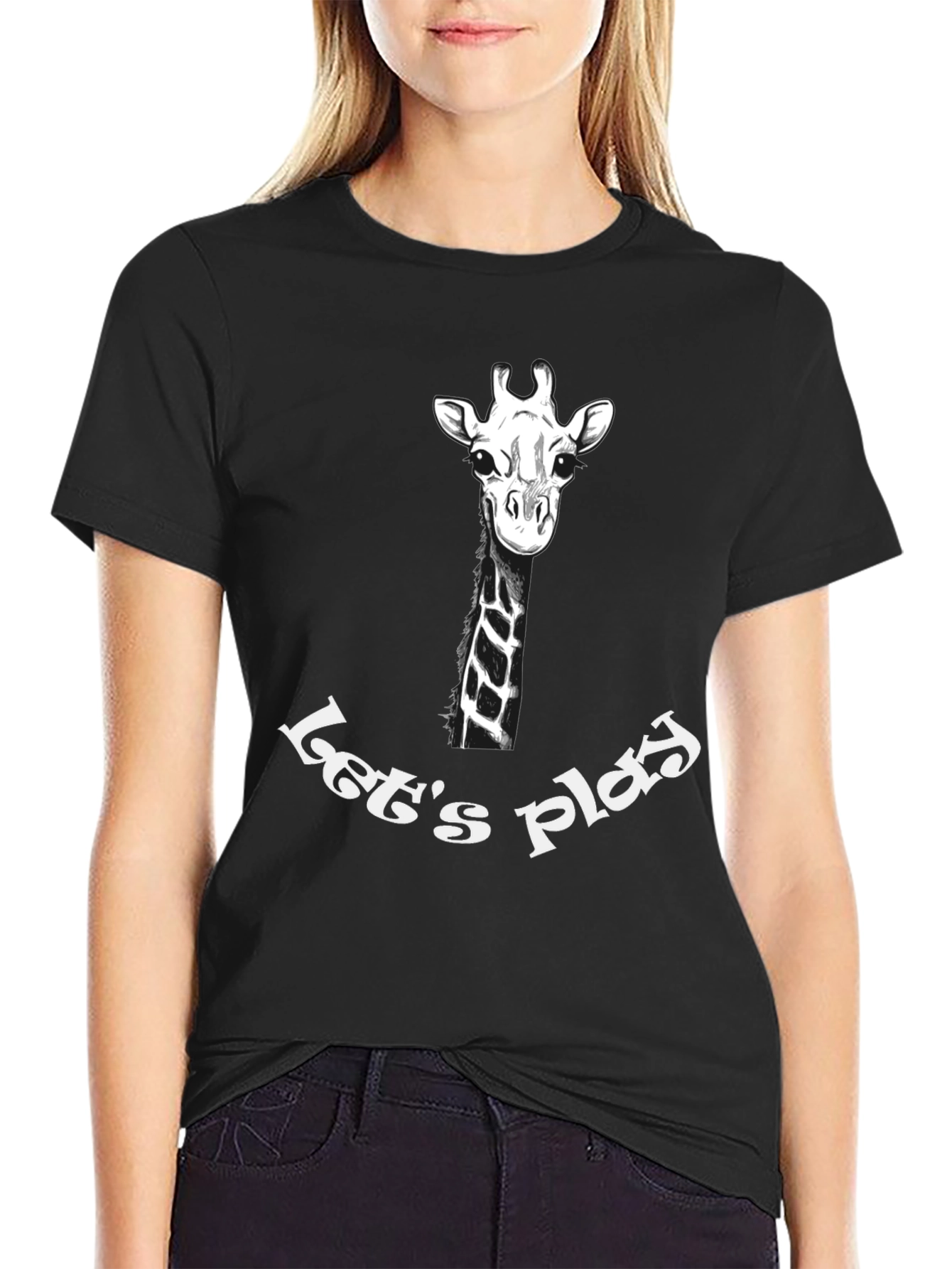 Giraffe Lets Play Graphic T-Shirt