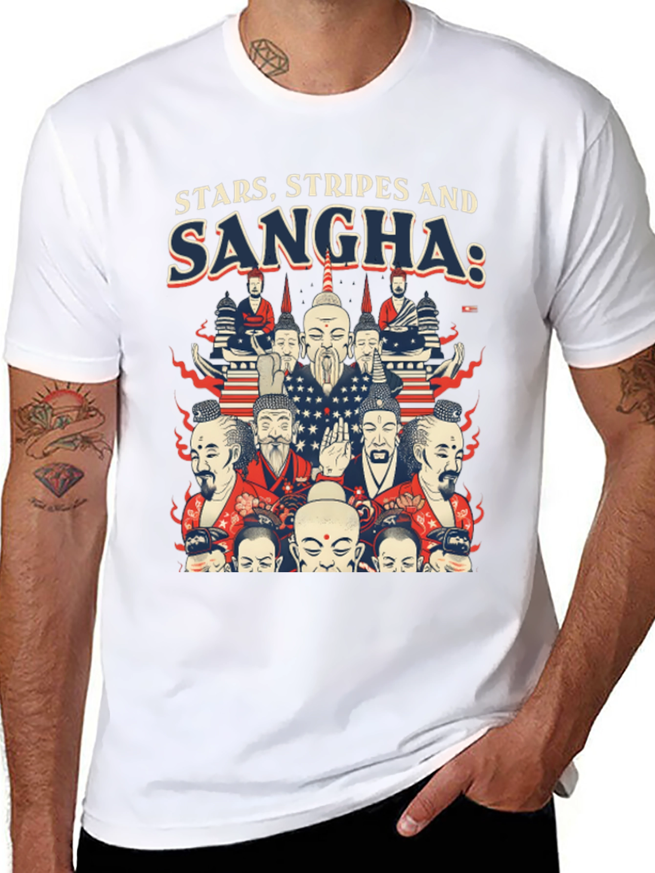Stars Stripes and Sangha Graphic Tee