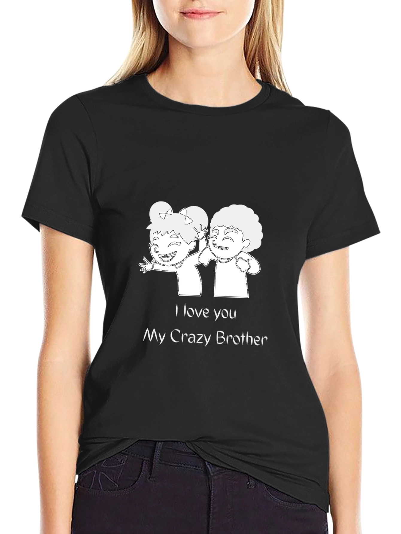 I Love My Crazy Brother Black T-Shirt