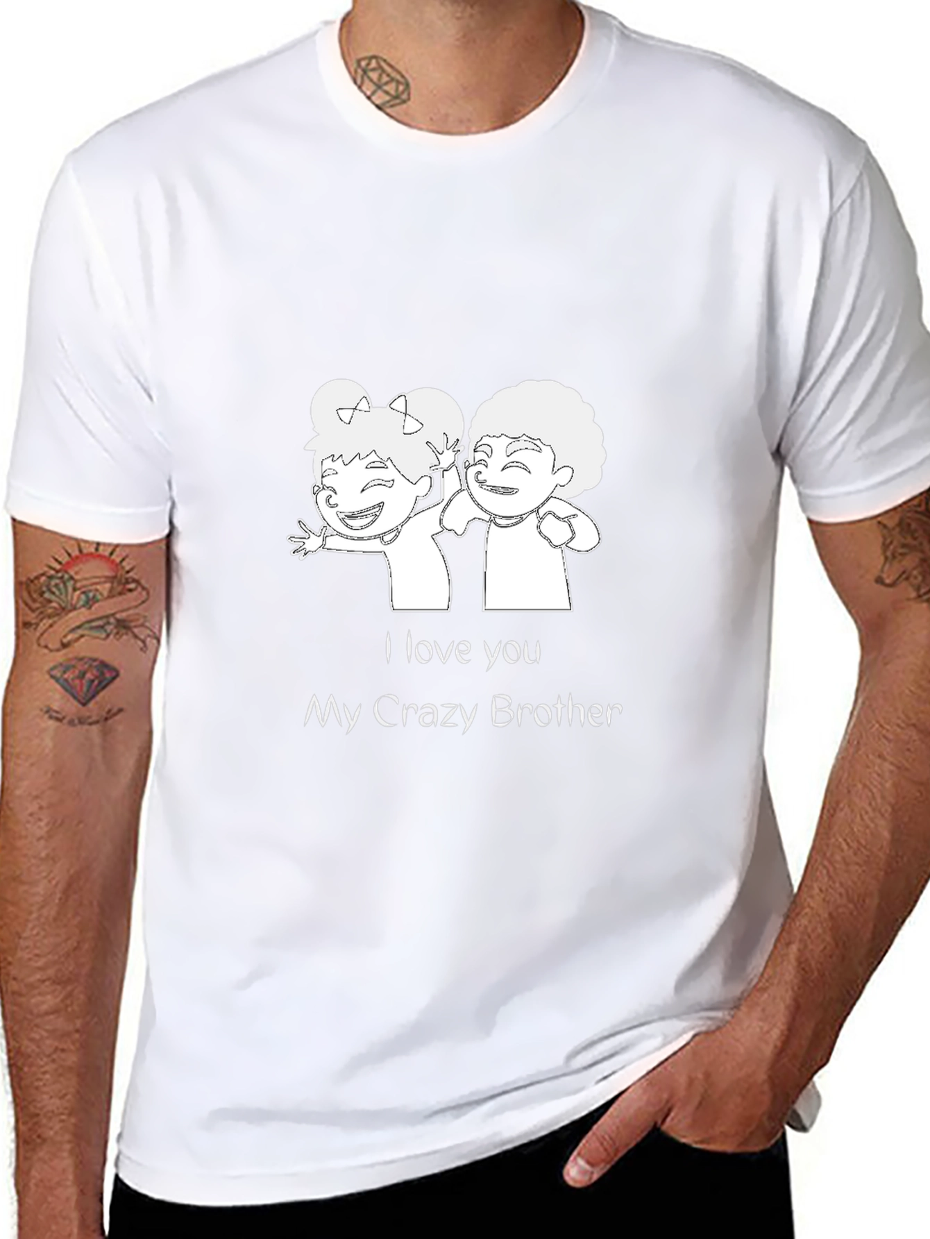 I Love My Crazy Brother Black T-Shirt