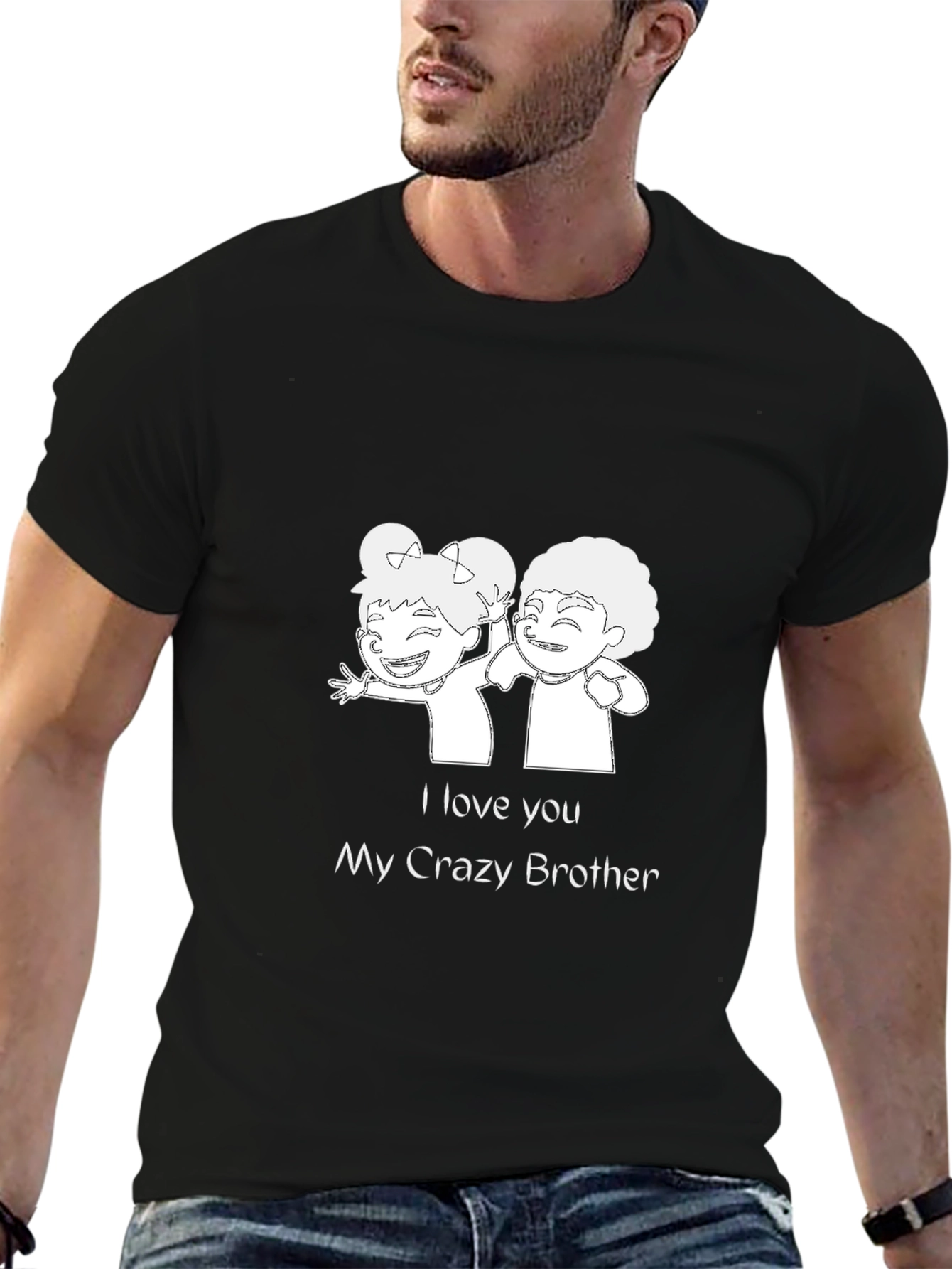 I Love My Crazy Brother Black T-Shirt