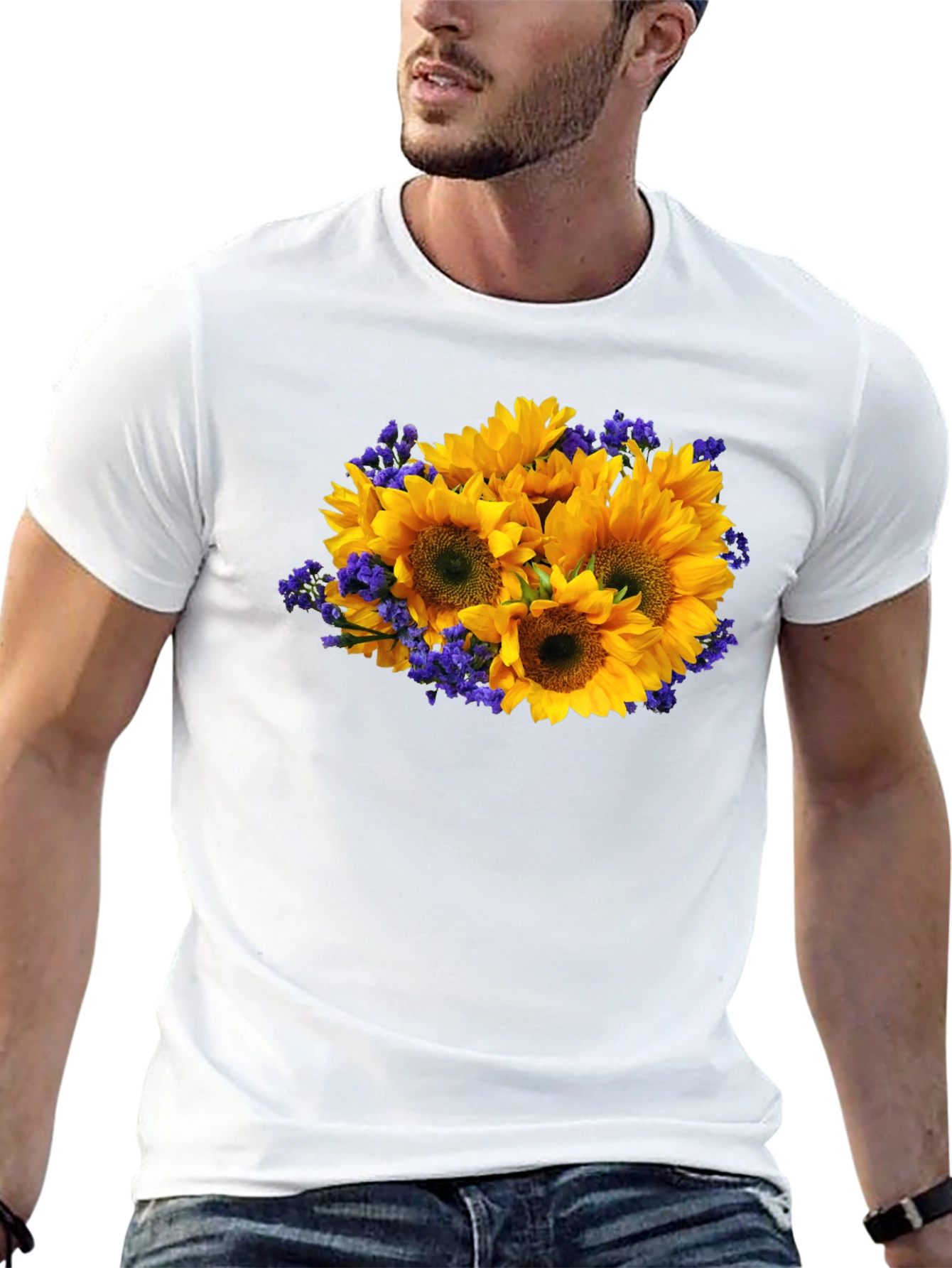 Sunflower Bouquet Black T-Shirt