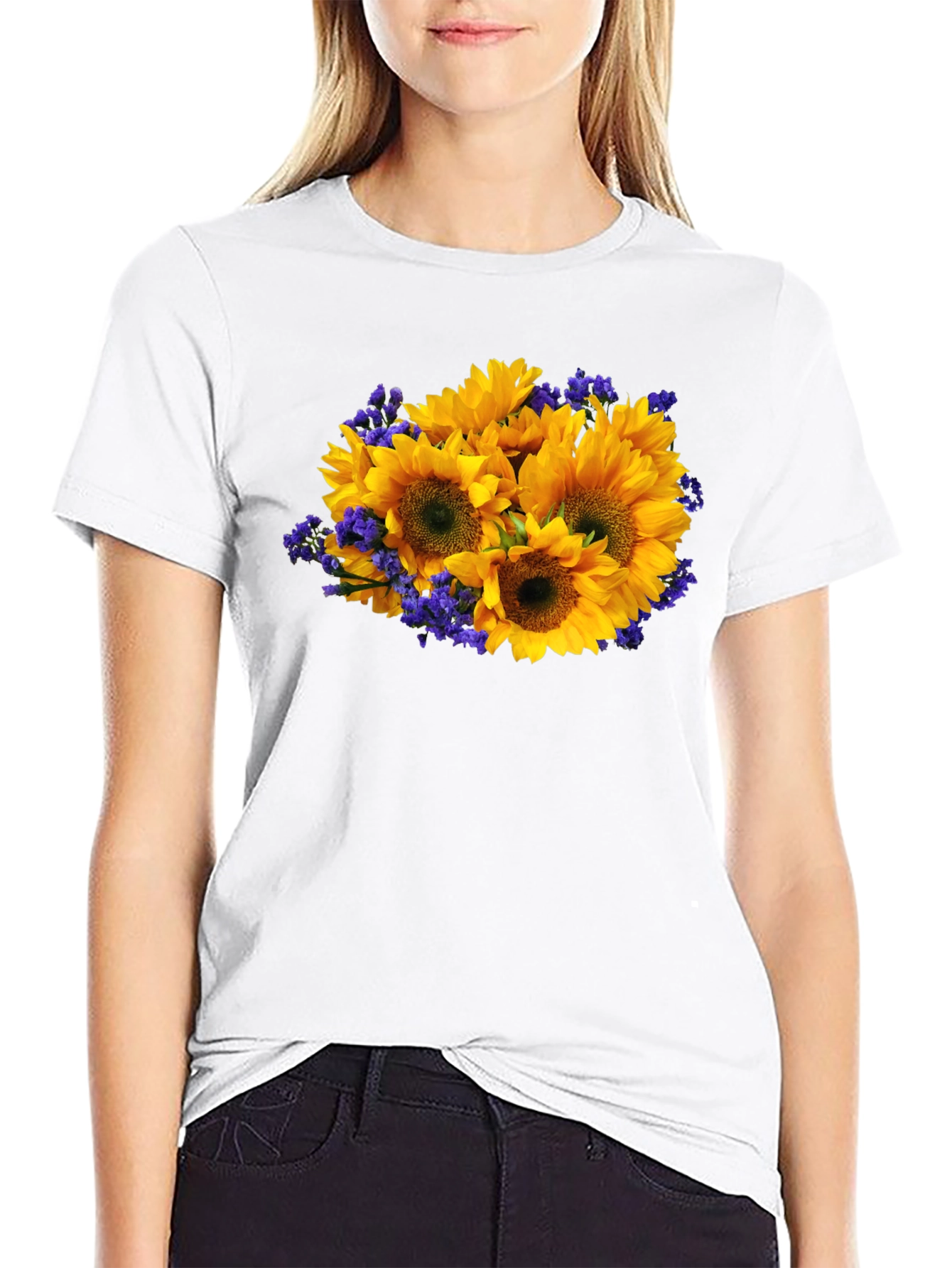 Sunflower Bouquet Black T-Shirt