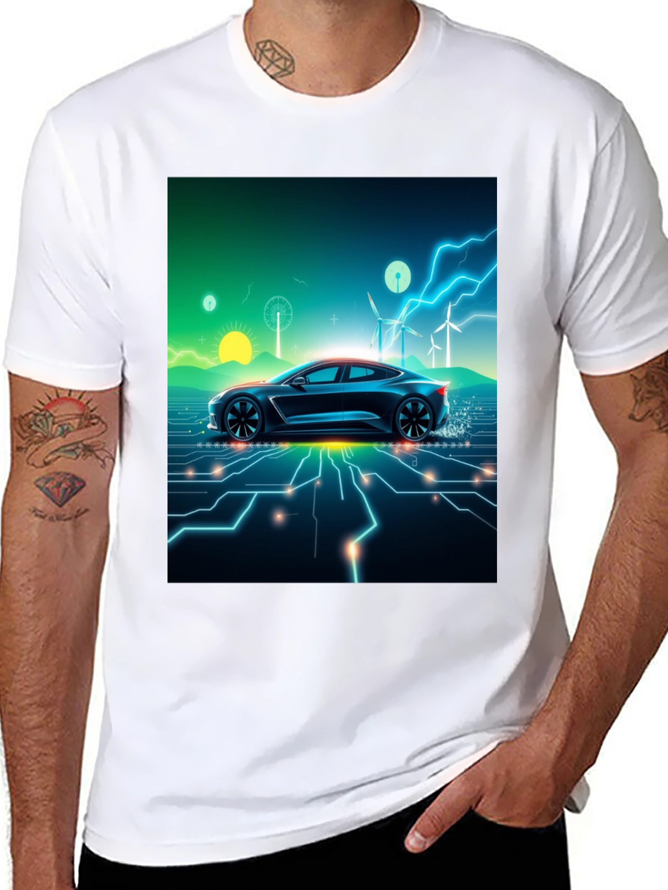 Electric Car T-Shirt - Futuristic Style