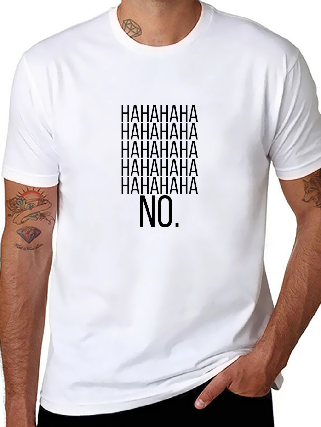 HAHAHA No T-Shirt - Black Graphic Tee
