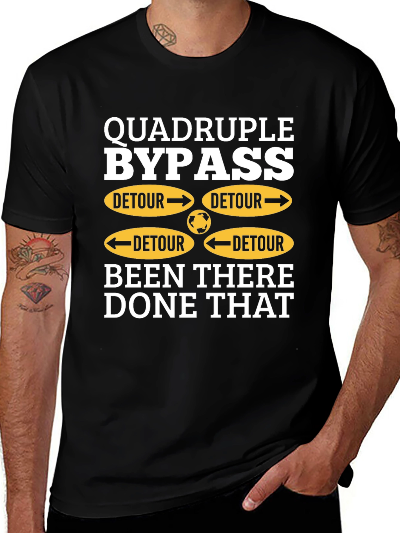 Quadruple Bypass Detour Humor T-Shirt