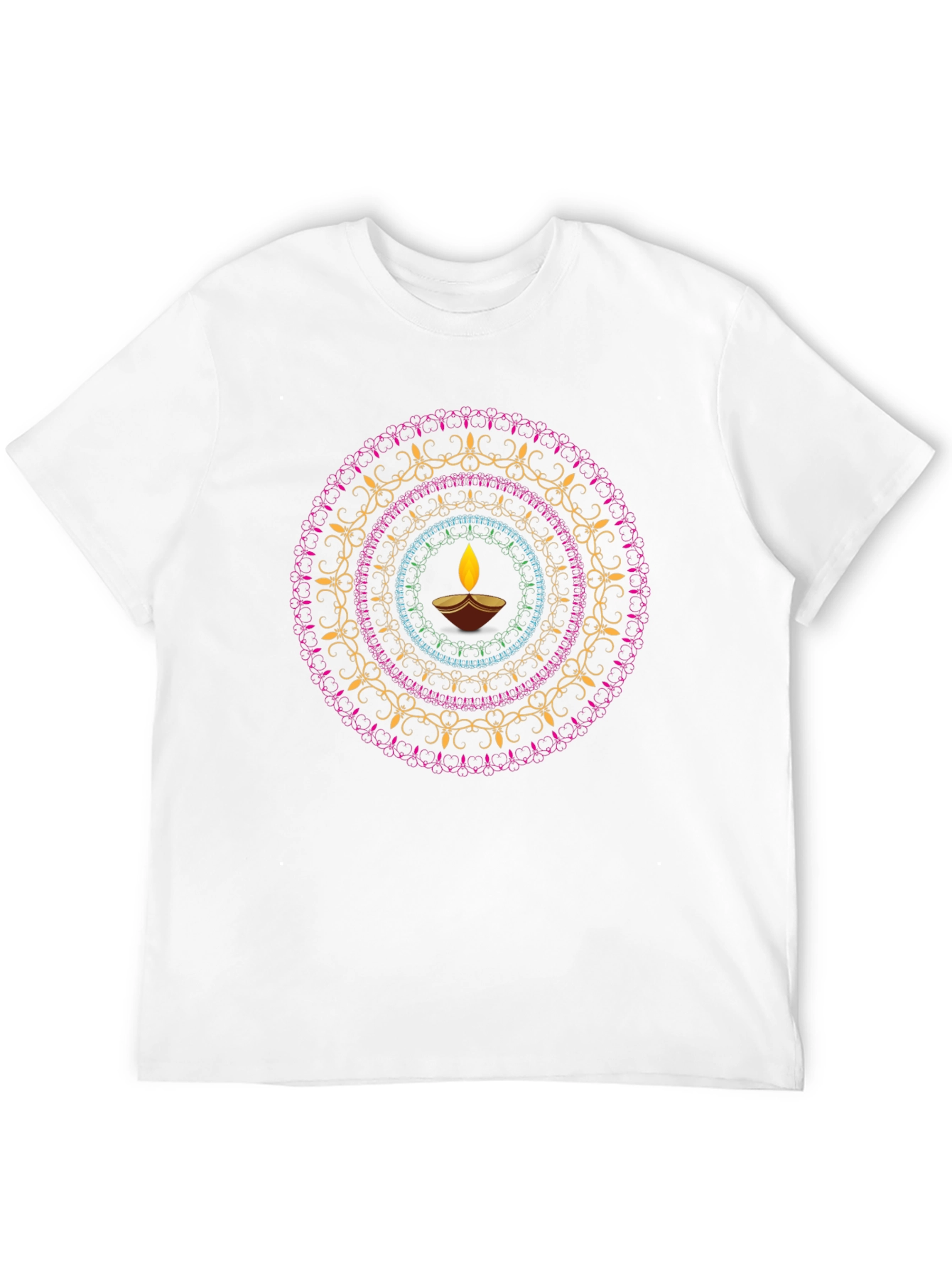 Diwali Mandala Graphic Black T-Shirt