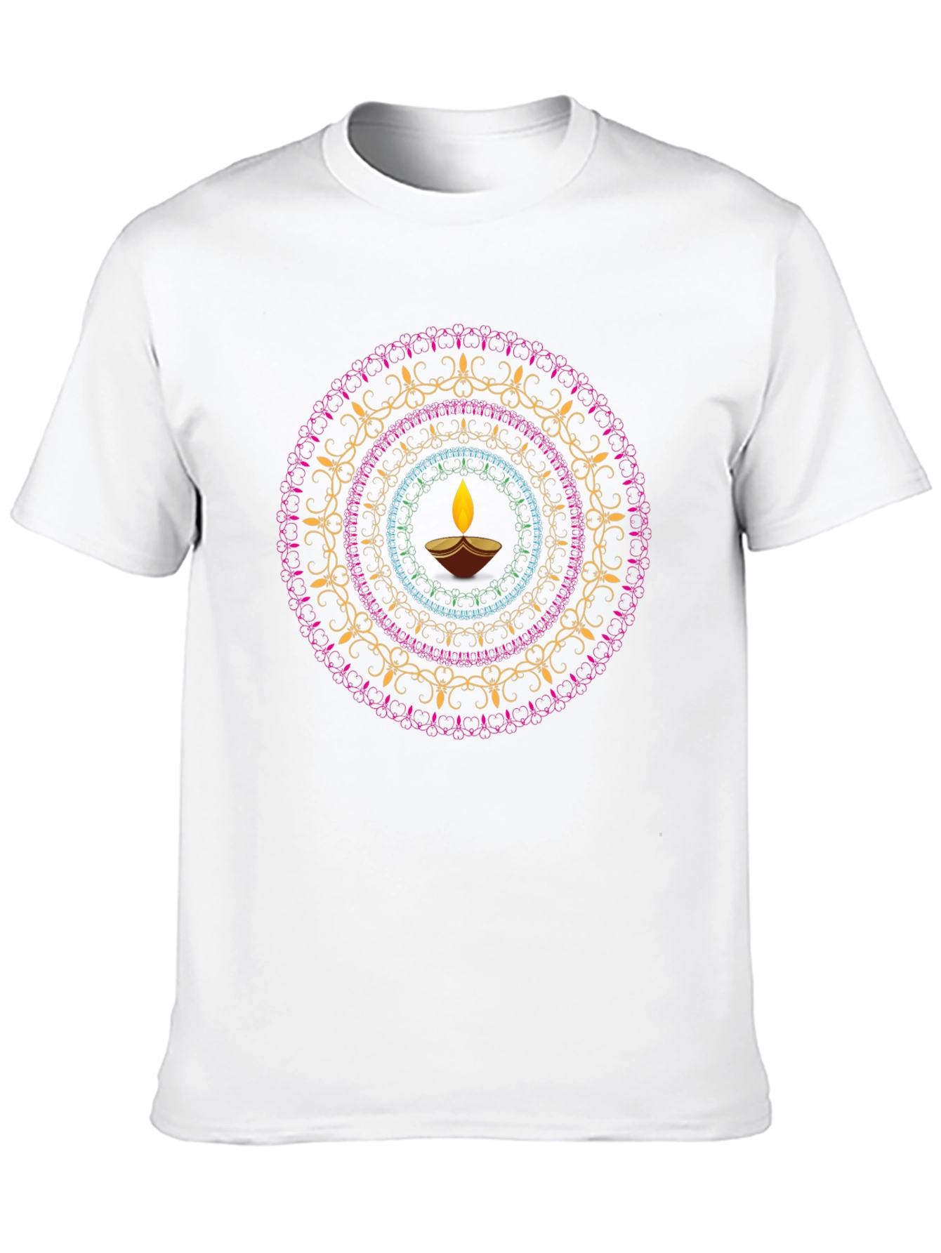 Diwali Mandala Graphic Black T-Shirt