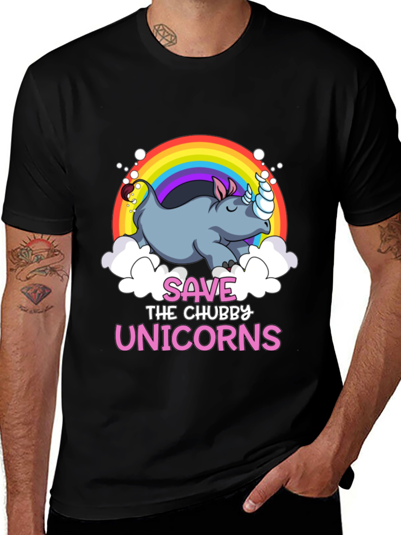 Save the Chubby Unicorns Graphic T-Shirt
