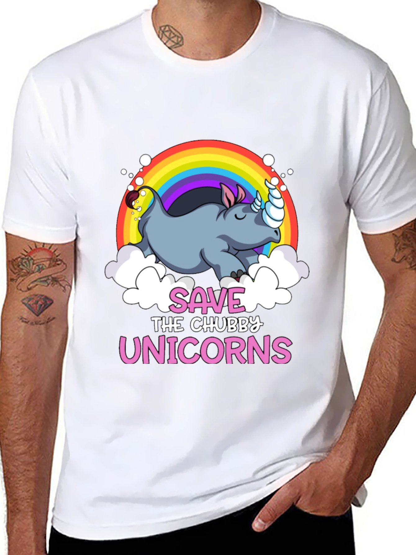 Save the Chubby Unicorns Graphic T-Shirt