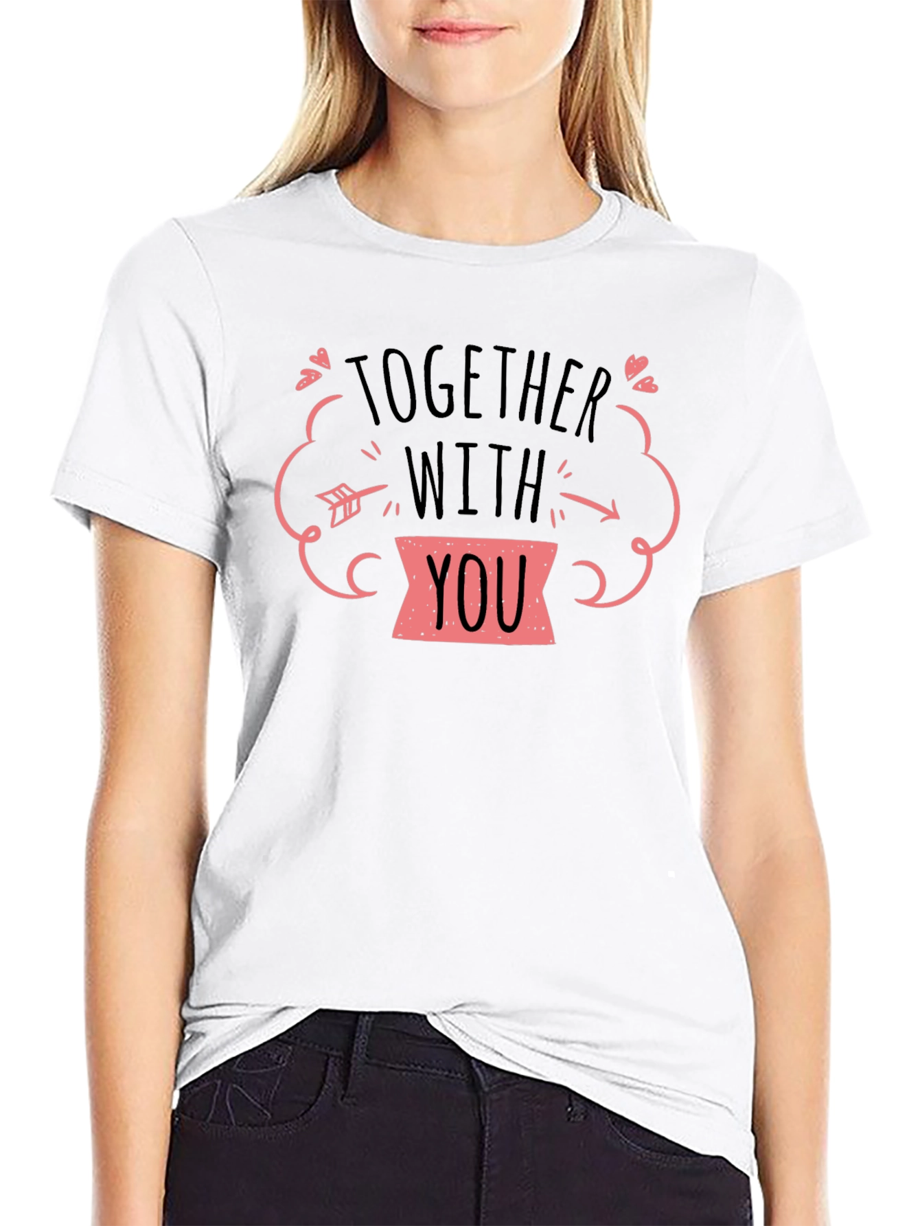 Together With You Graphic Tee - Black T-Shirt