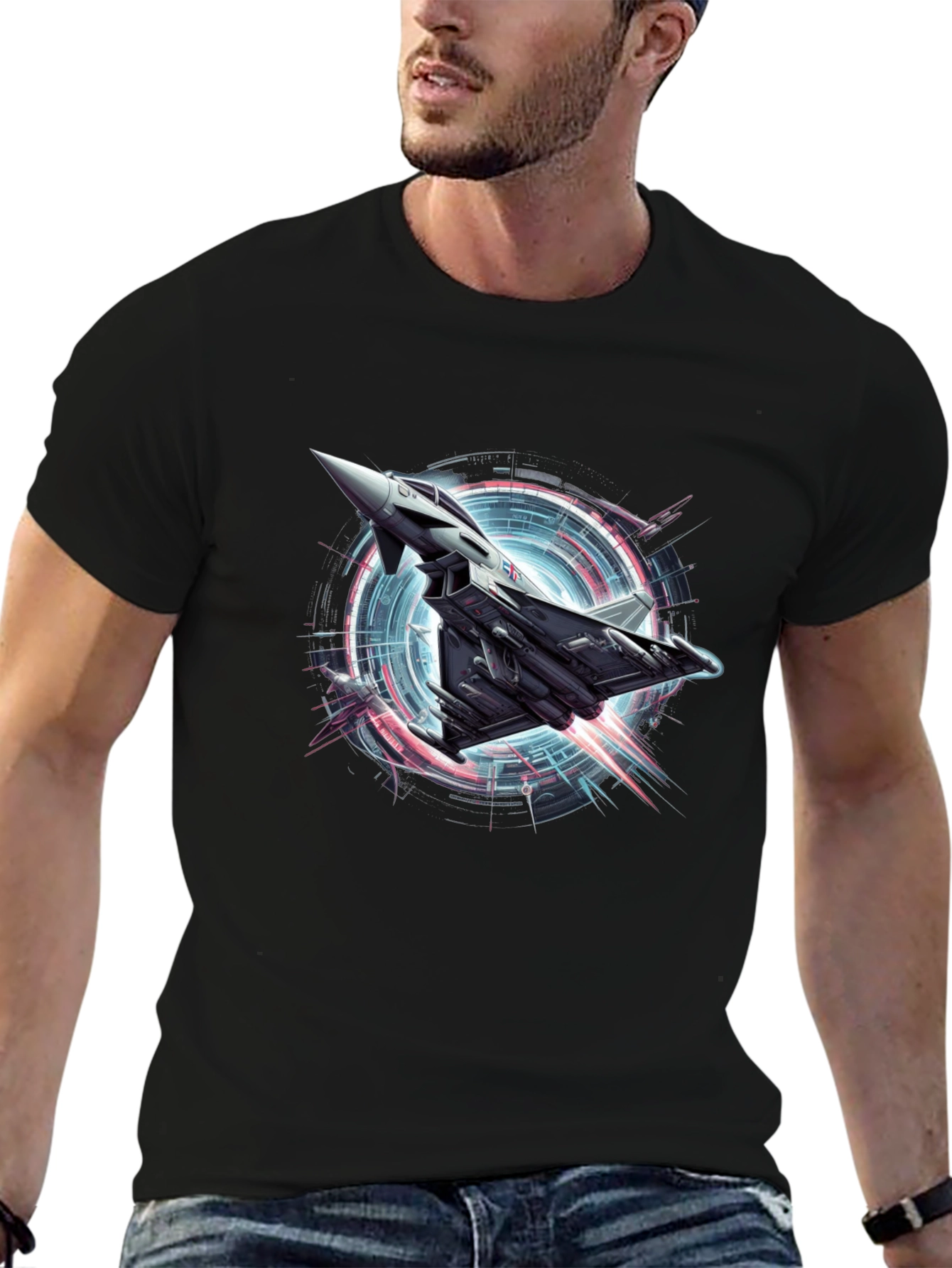 Jet Fighter Graphic Tee - Cool Airplane T-Shirt