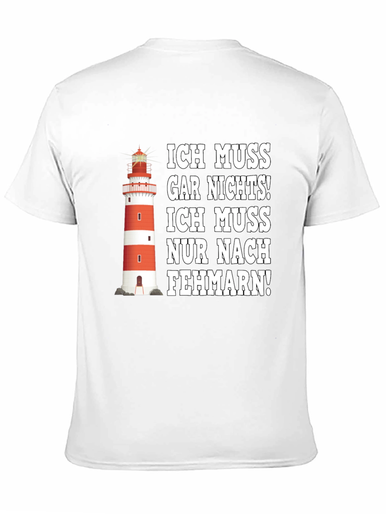 Fehmarn Lighthouse Graphic Tee - German Humor Shirt